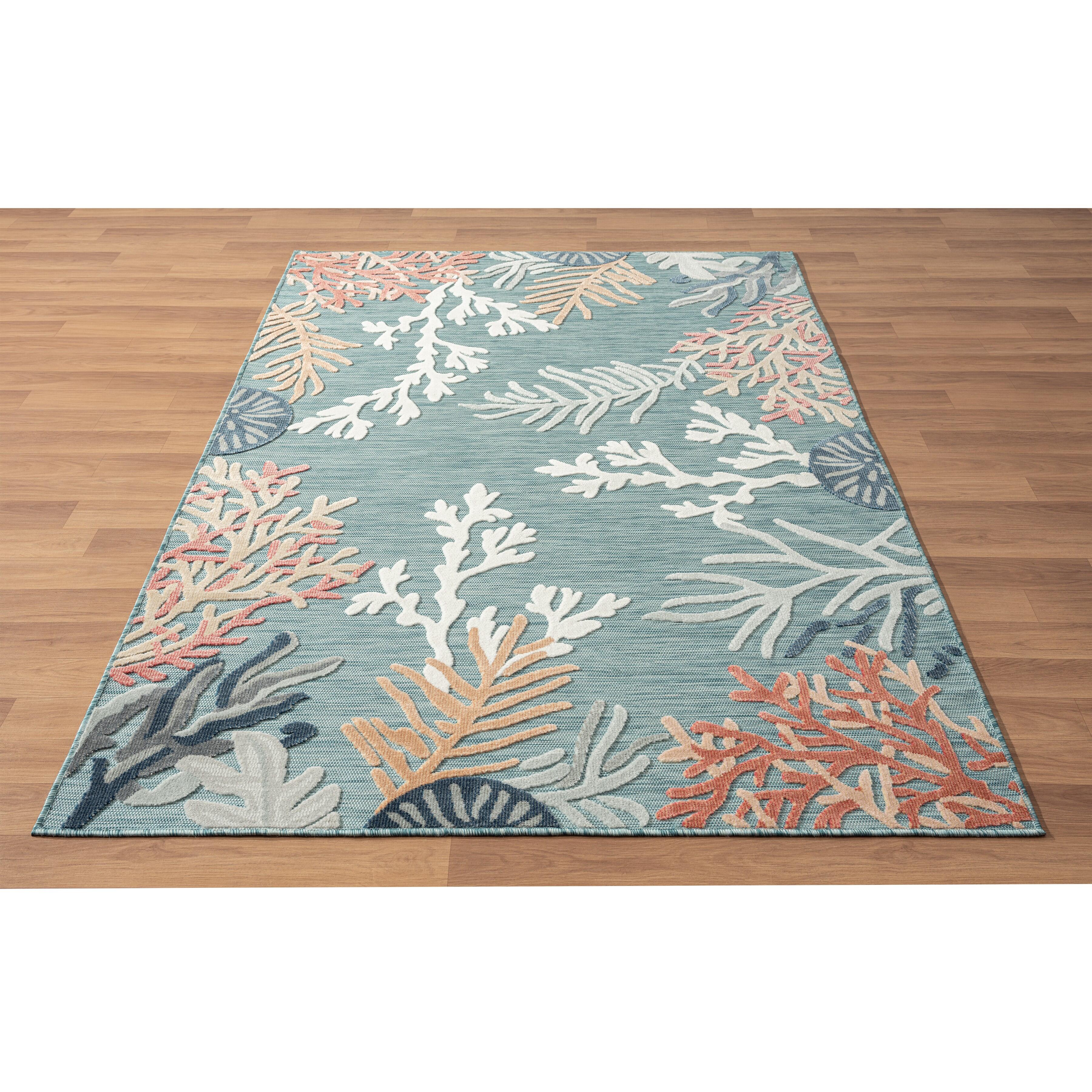 Marina 8' x 10' Indoor/Outdoor Area Rug, Multi Blue, large