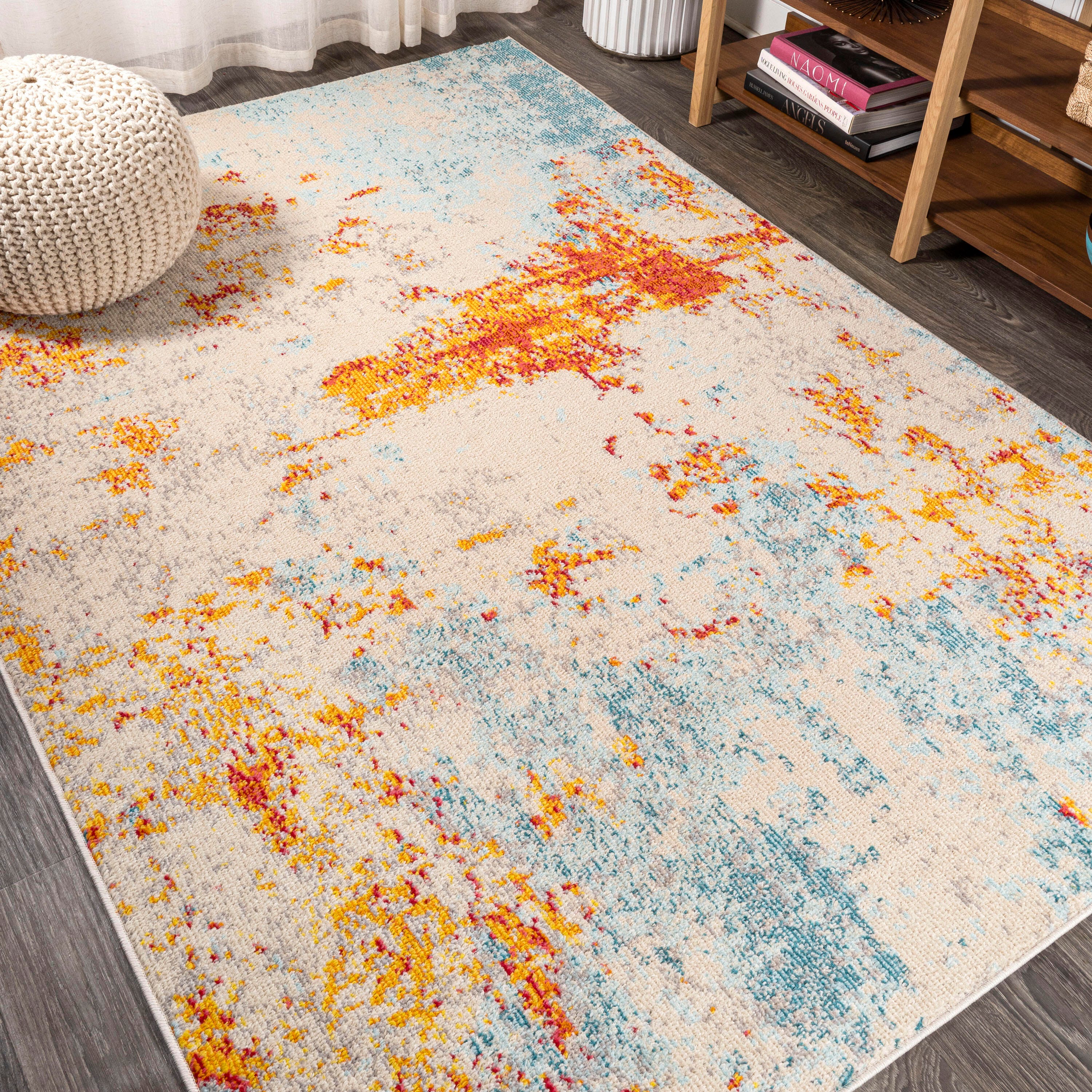 Jonathan Y Sunset Abstract Area Rug, Orange/Multi, large