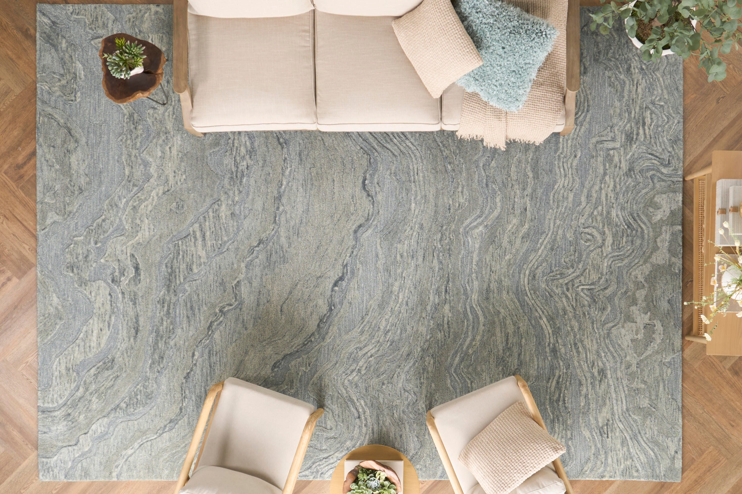 Nourison Home Graceful Area Rug 8' x 10', Blue, large