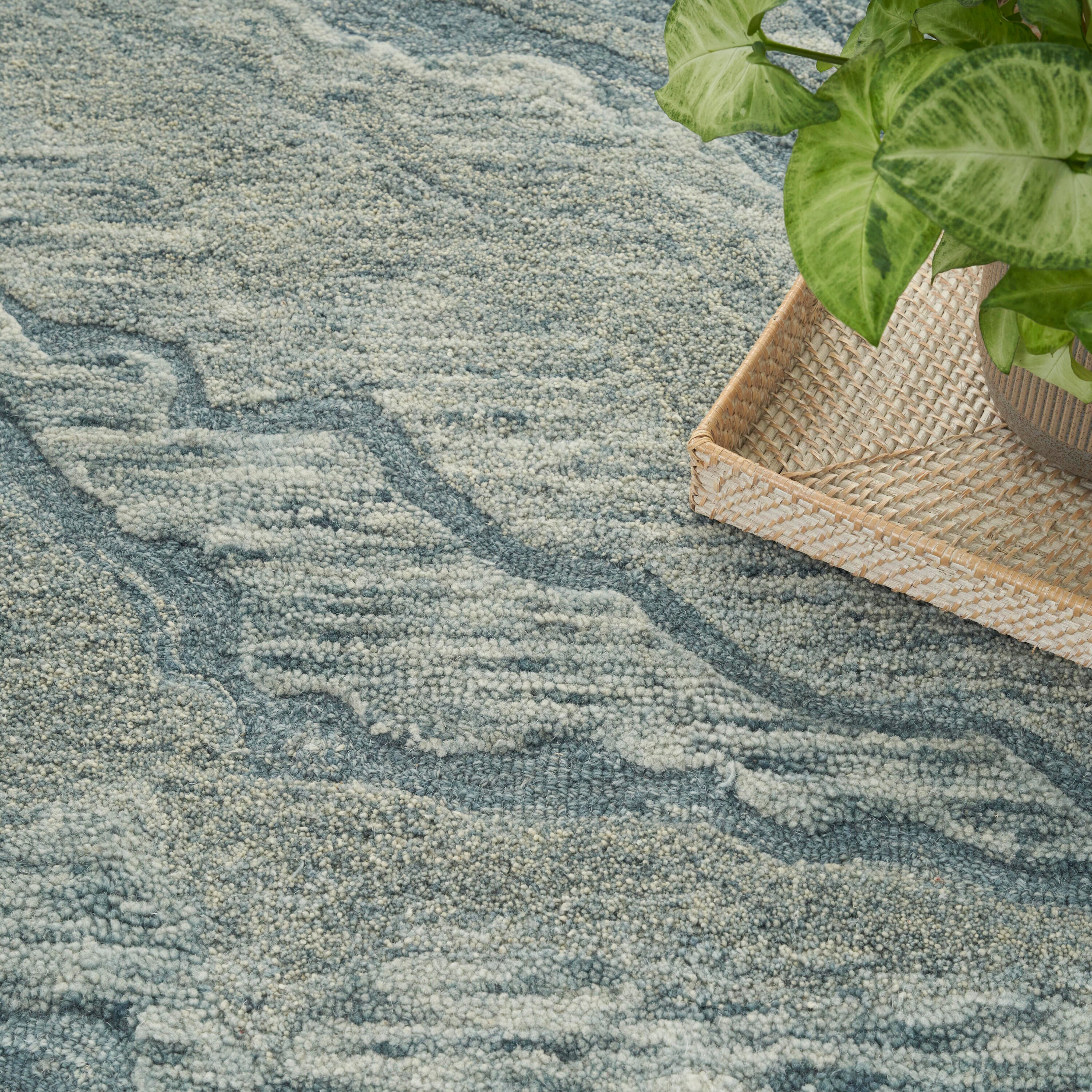 Nourison Home Graceful Area Rug 5' x 7', Blue, large