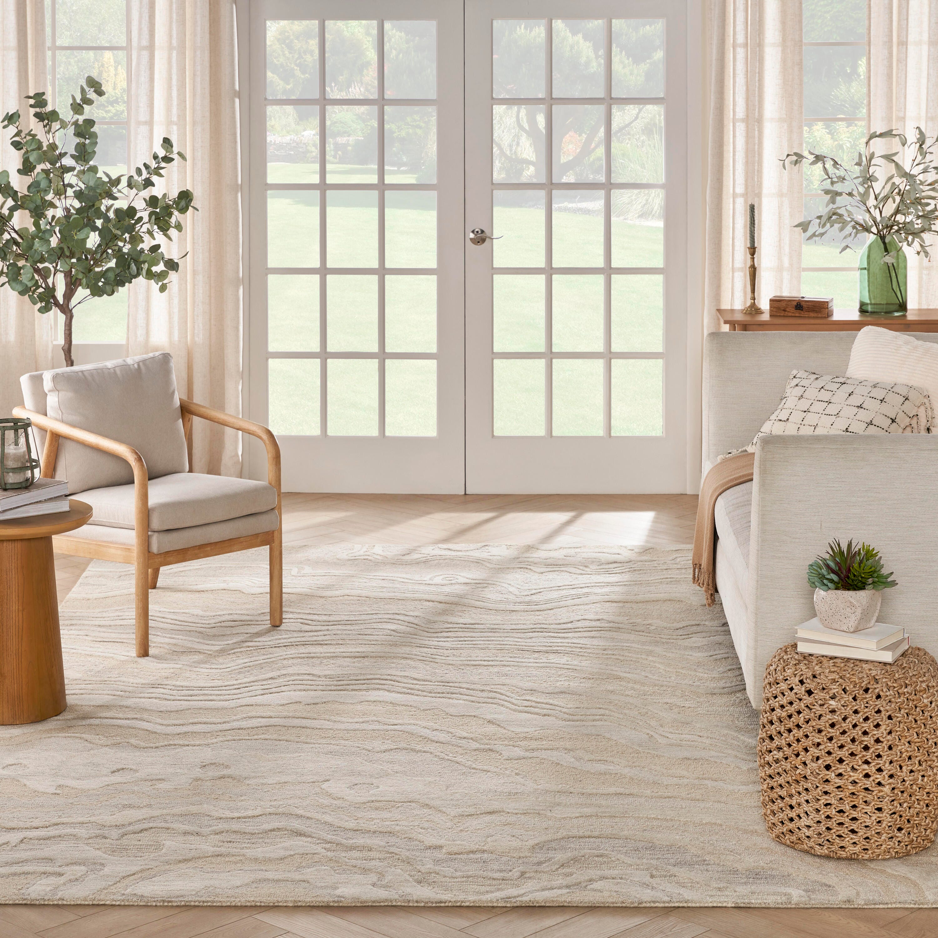 Nourison Home Graceful Area Rug 9' x 12', Beige, large