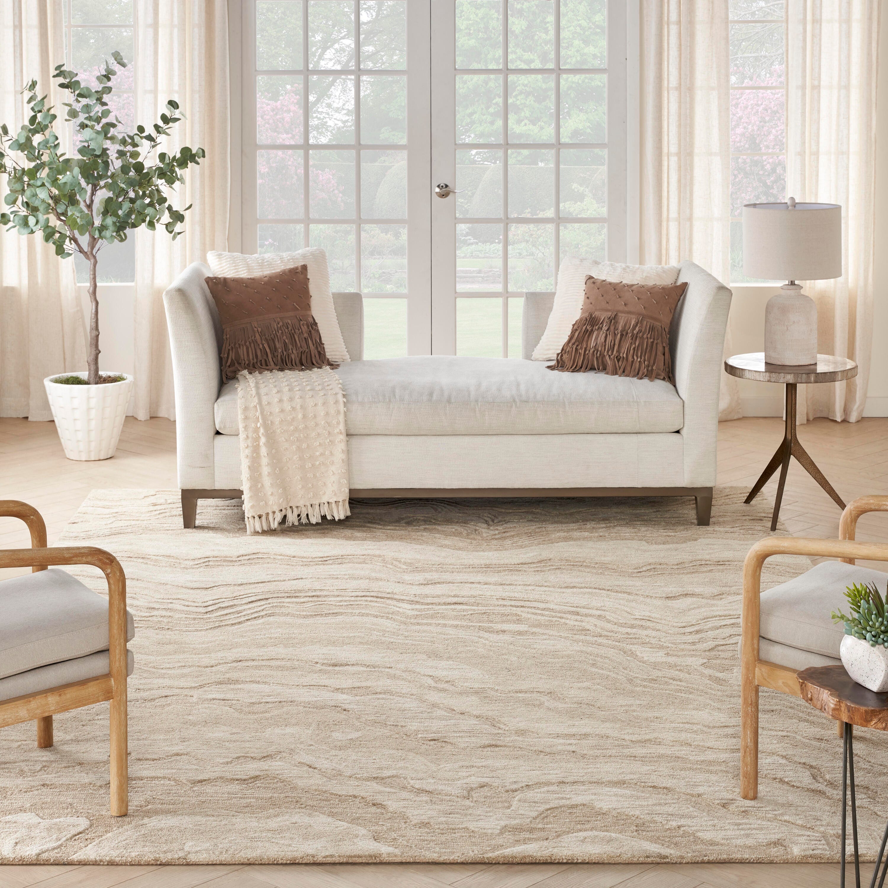 Nourison Home Graceful Area Rug 8' x 10', Taupe, large