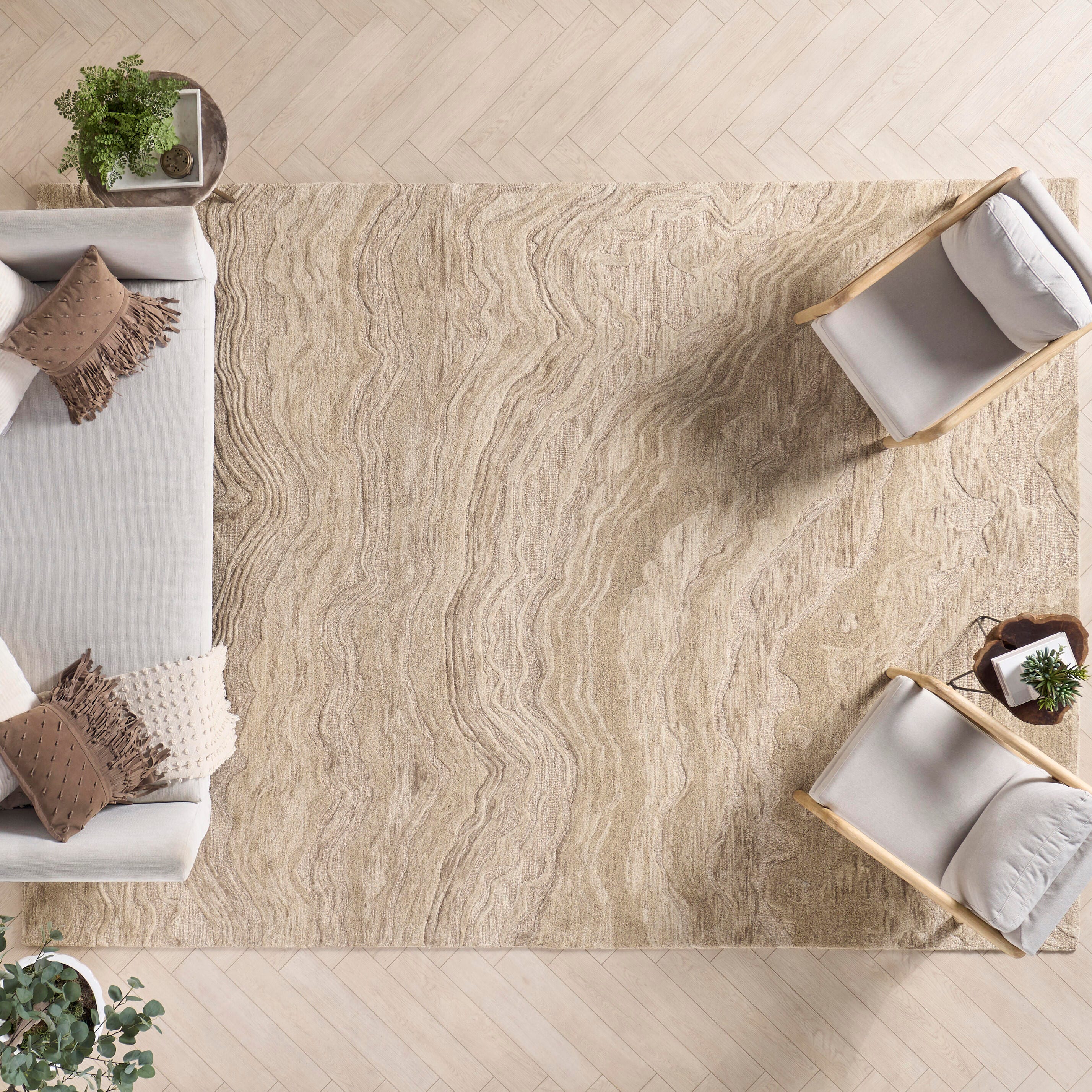 Nourison Home Graceful Area Rug 8' x 10', Taupe, large