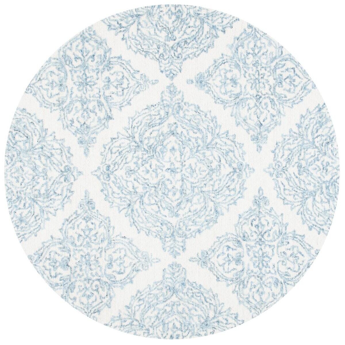 Safavieh Martha Stewart Collection Trellis  6' x 6' Round Area Rug, Ivory/Blue, large