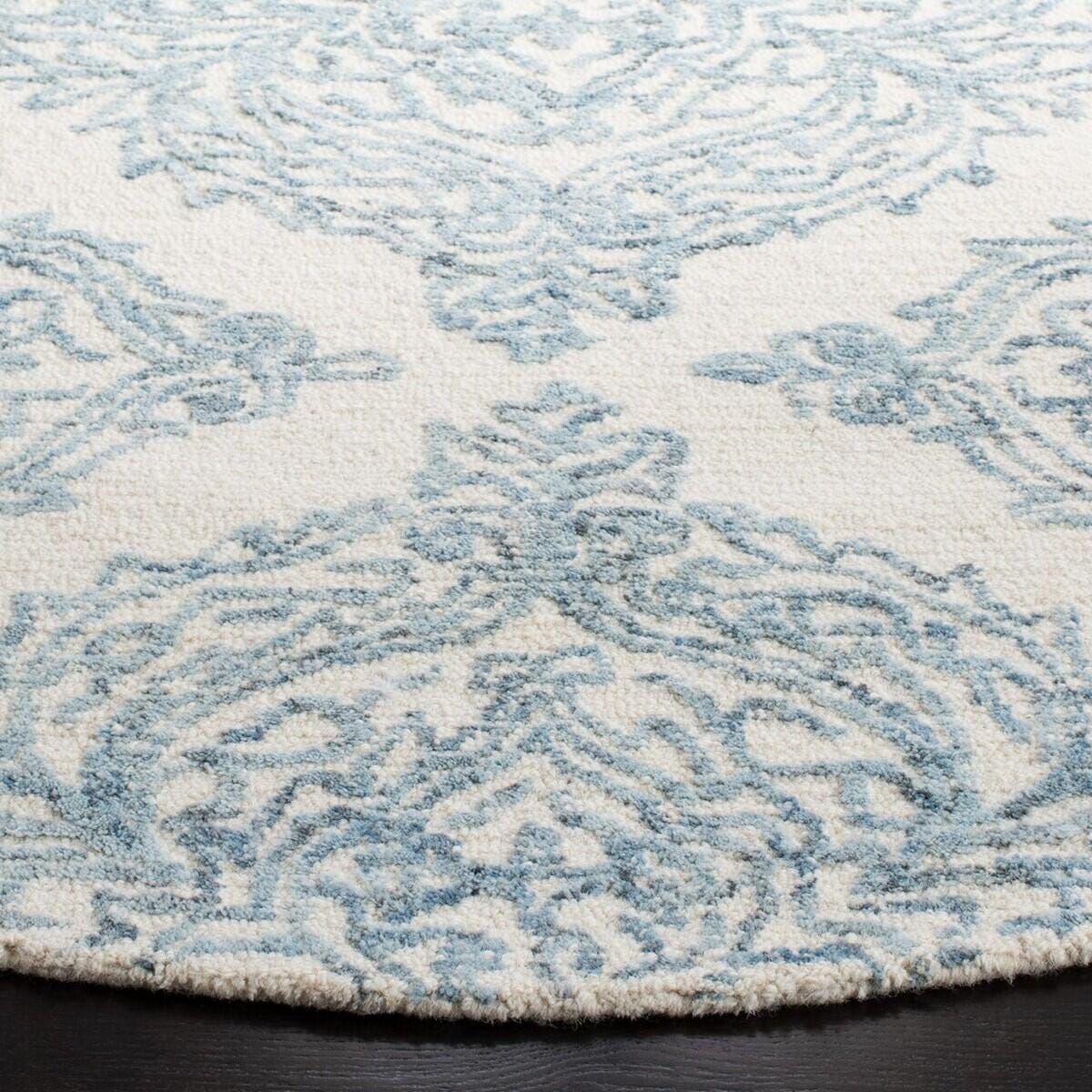 Safavieh Martha Stewart Collection Trellis  6' x 6' Round Area Rug, Ivory/Blue, large