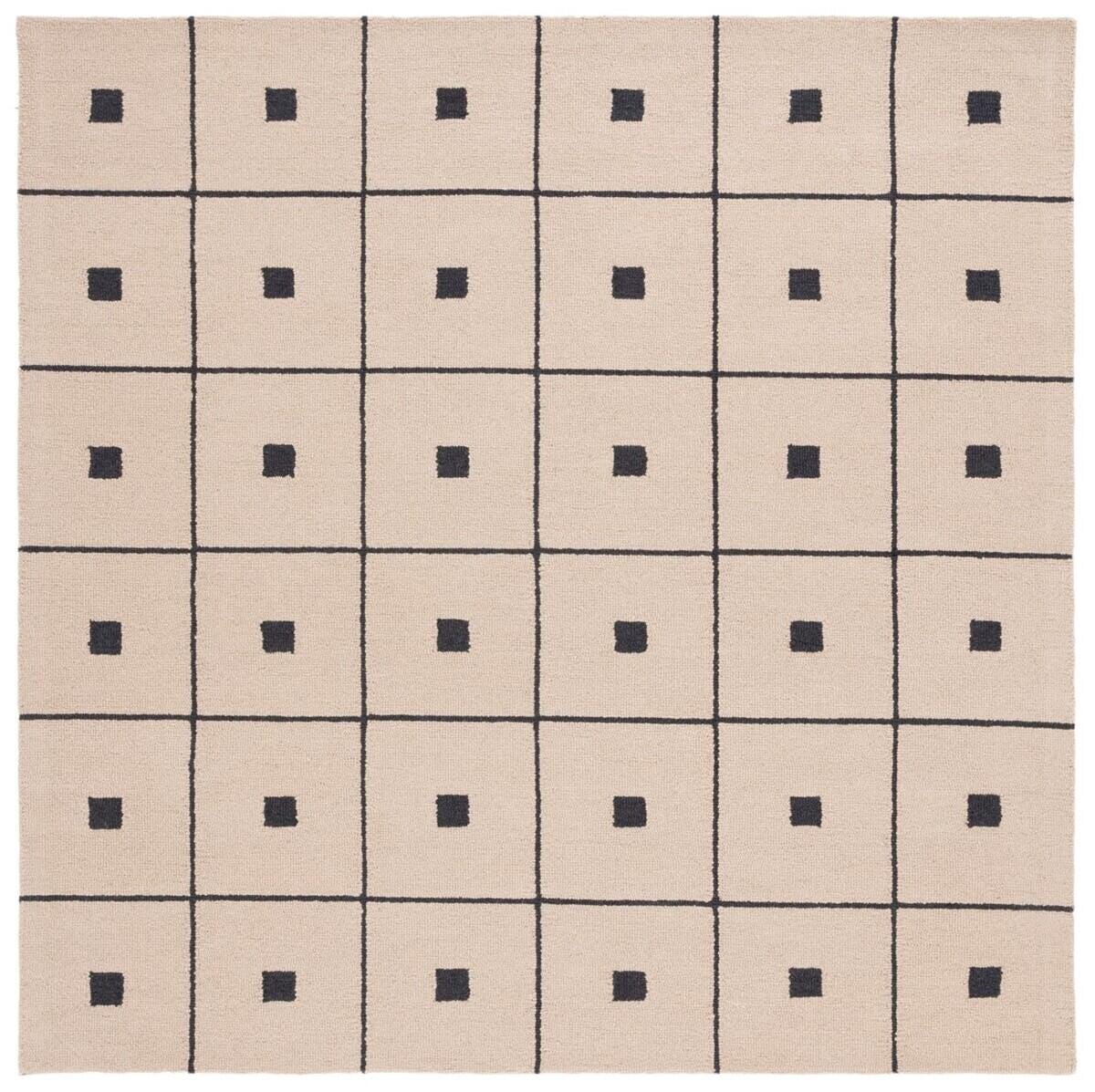 Safavieh Martha Stewart Collection Checkered 6' x 6' Square Area Rug, Beige/Black, large