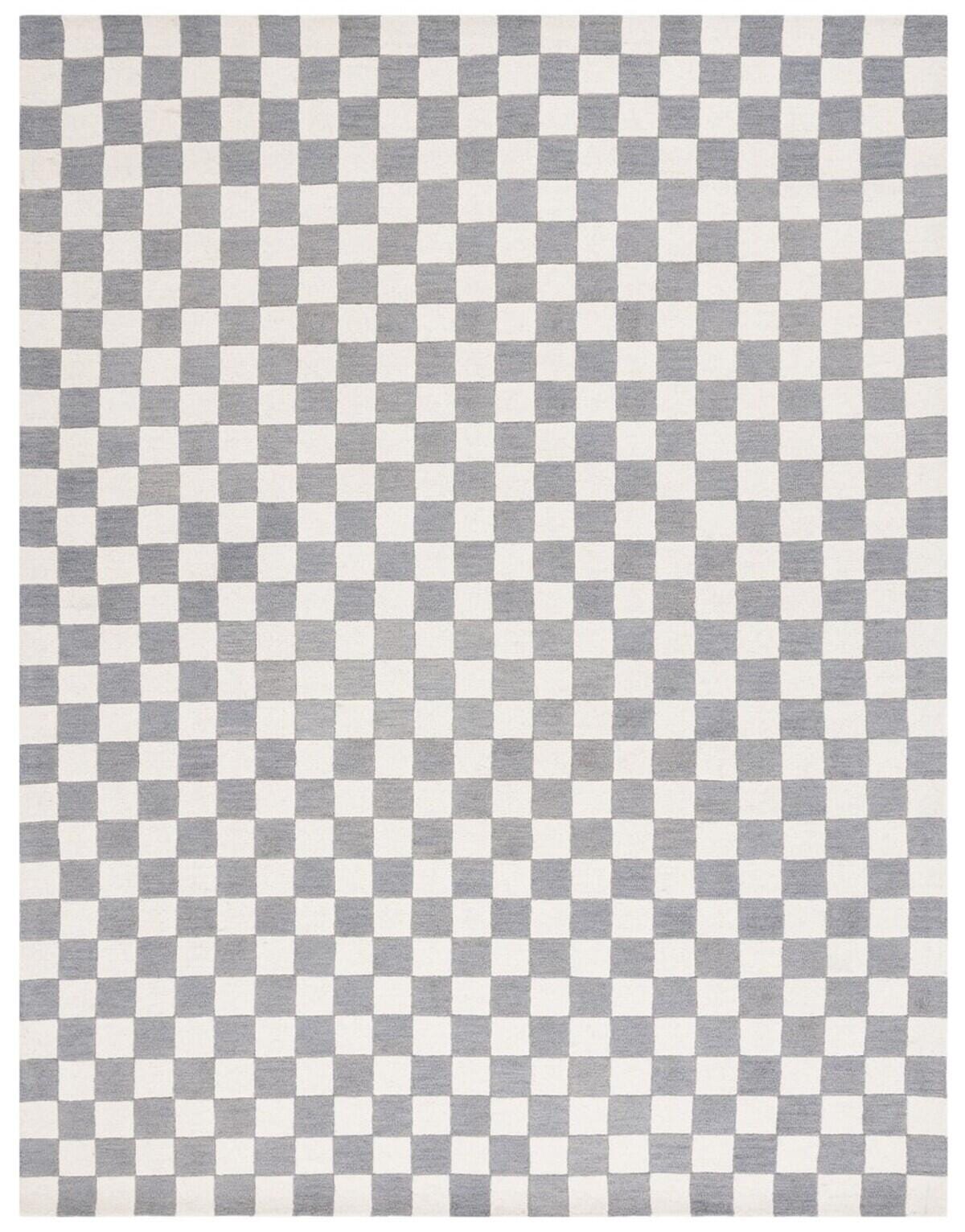 Safavieh Martha Stewart Collection Plaid  8' x 10' Area Rug, Gray/Ivory, large
