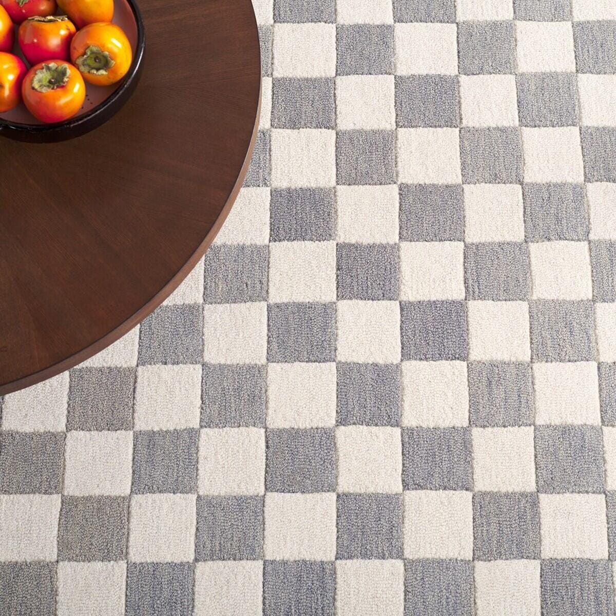 Safavieh Martha Stewart Collection Plaid  8' x 10' Area Rug, Gray/Ivory, large