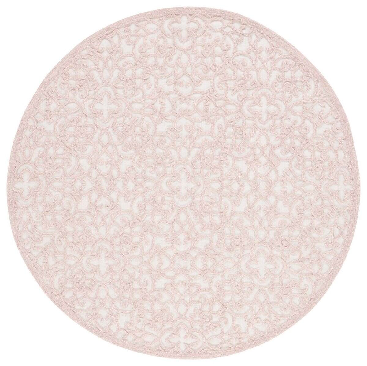 Safavieh Martha Stewart Collection High-Low 6' x 6' Round Area Rug, Ivory/Pink, large