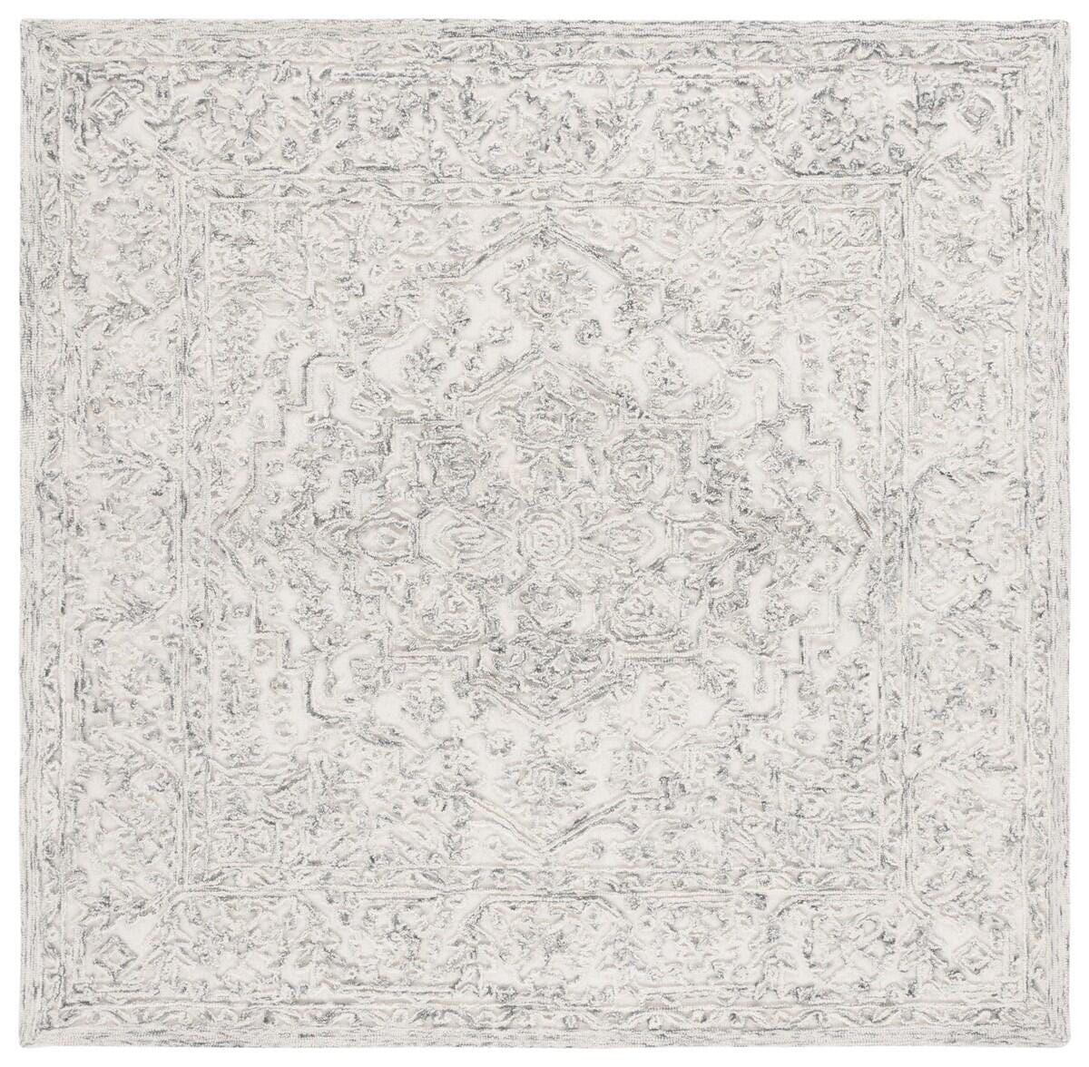 Safavieh Martha Stewart Collection Shag 6' x 6' Square Area Rug, Ivory/Charcoal, large