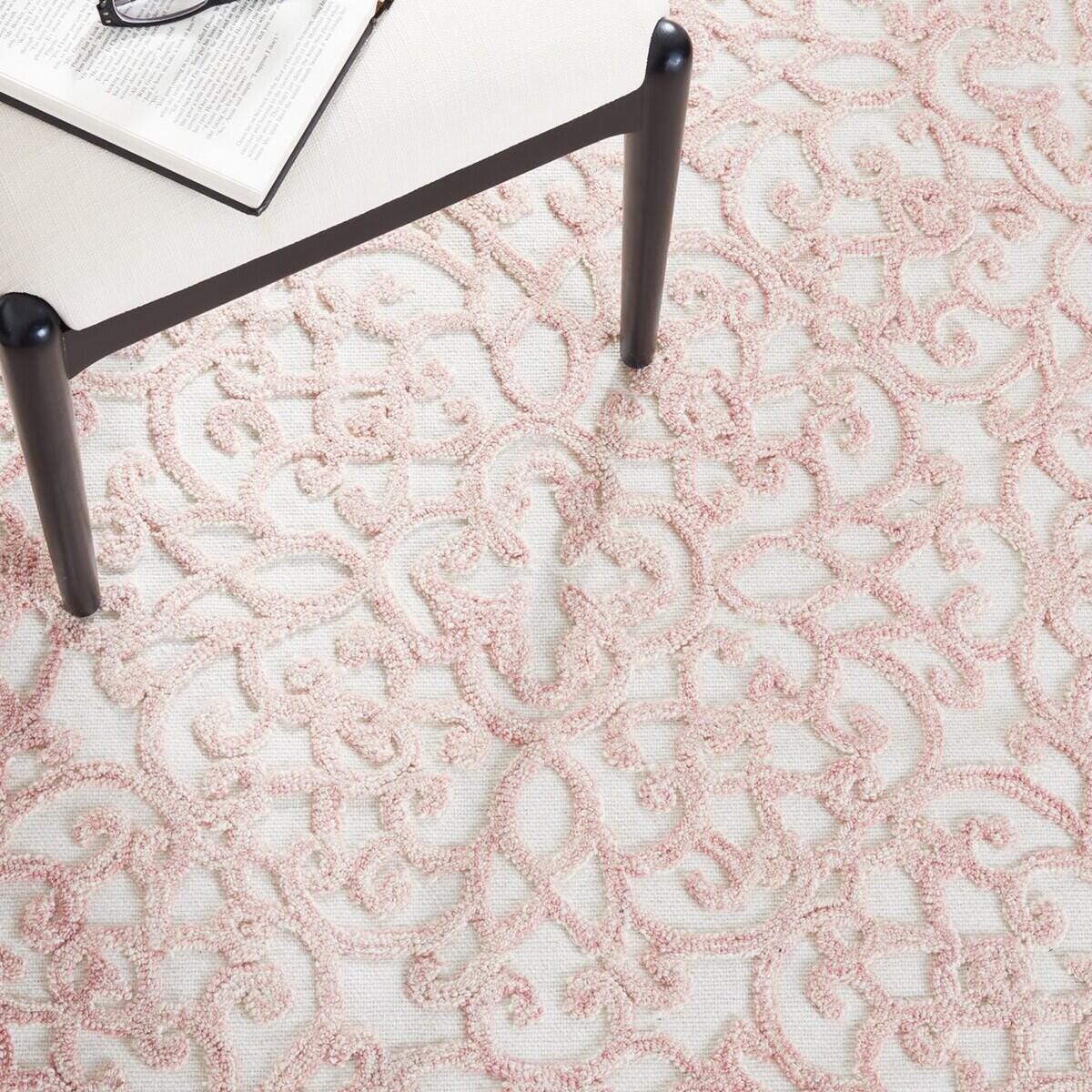 Safavieh Martha Stewart Collection High-Low 6' x 6' Square Area Rug, Ivory/Pink, large