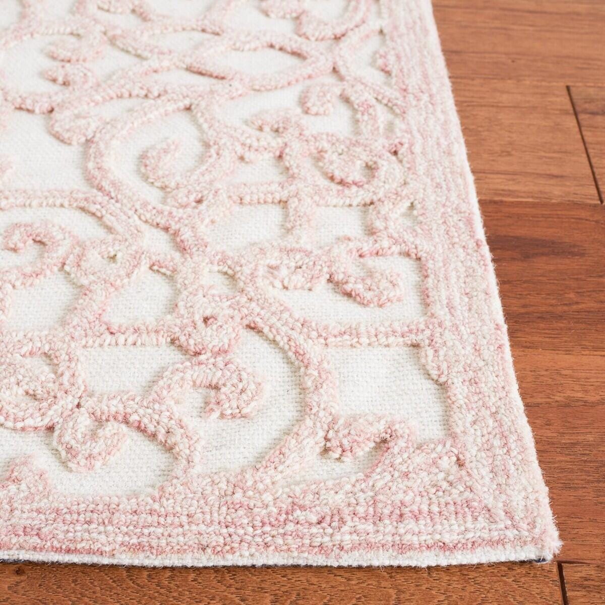 Safavieh Martha Stewart Collection High-Low 6' x 6' Square Area Rug, Ivory/Pink, large