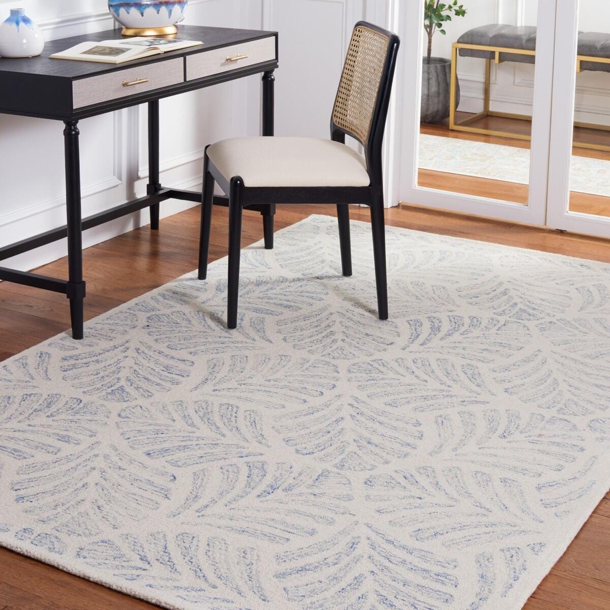 Safavieh Martha Stewart Collection Distressed  8' x 10' Area Rug, Ivory/Blue, rollover