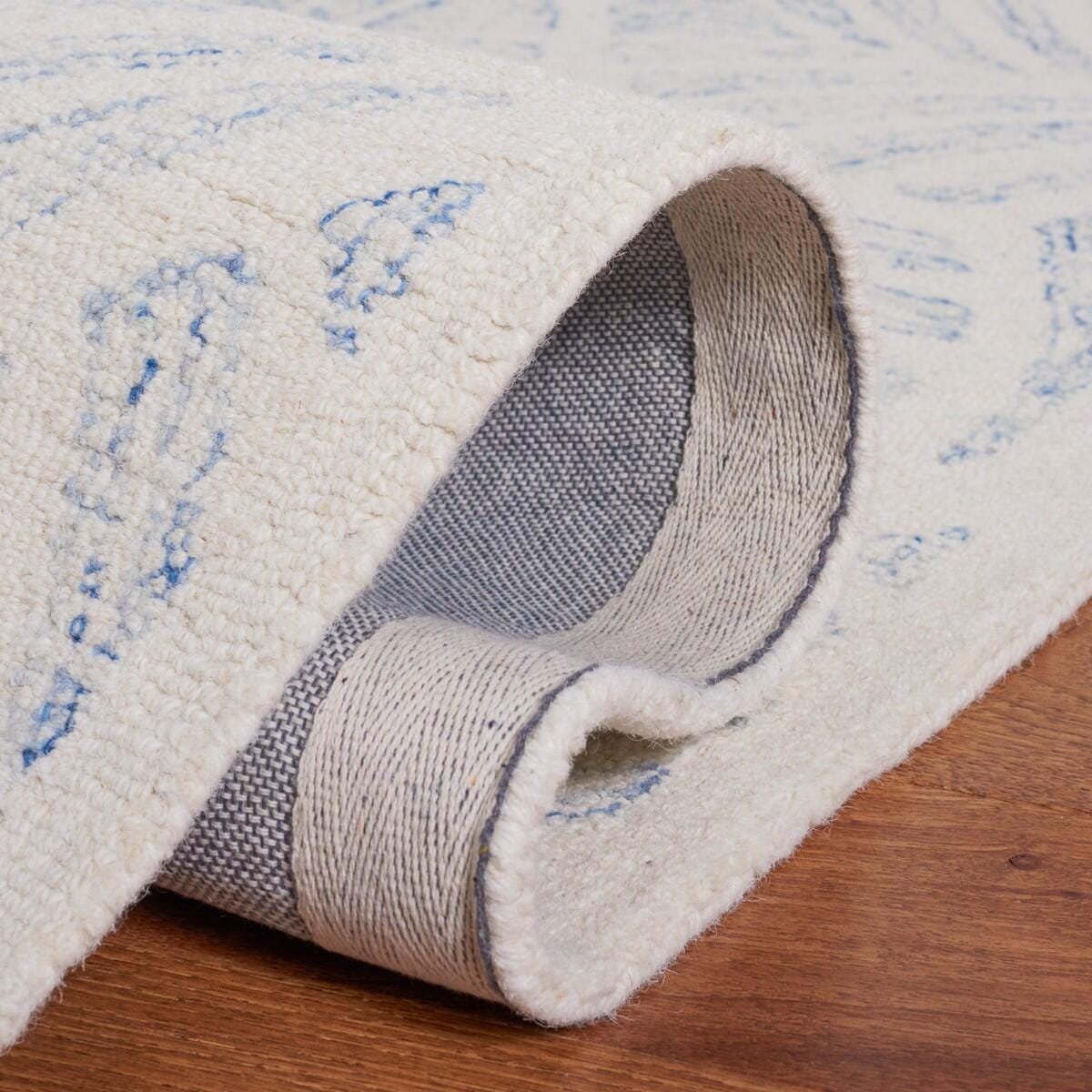 Safavieh Martha Stewart Collection Distressed  8' x 10' Area Rug, Ivory/Blue, large