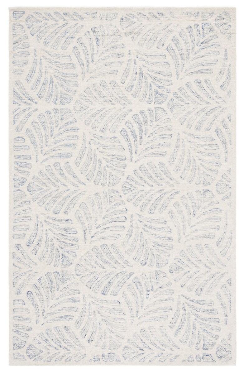 Safavieh Martha Stewart Collection Distressed  3' x 5' Area Rug, Ivory/Blue, large