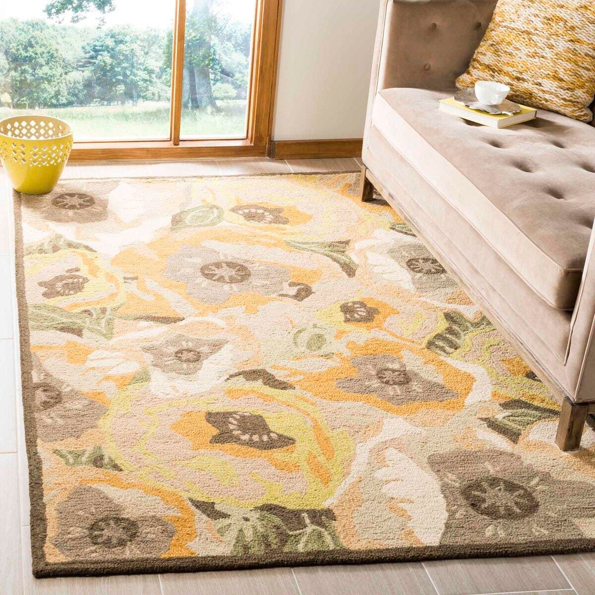 Safavieh Martha Stewart Collection Floral 9' x 12' Area Rug, Gold, rollover