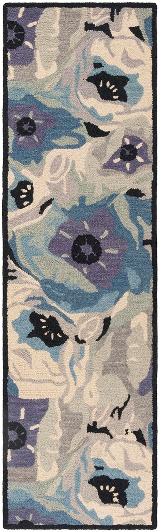 Safavieh Martha Stewart Collection Floral 2'x 8' Runner Rug, Blue, large