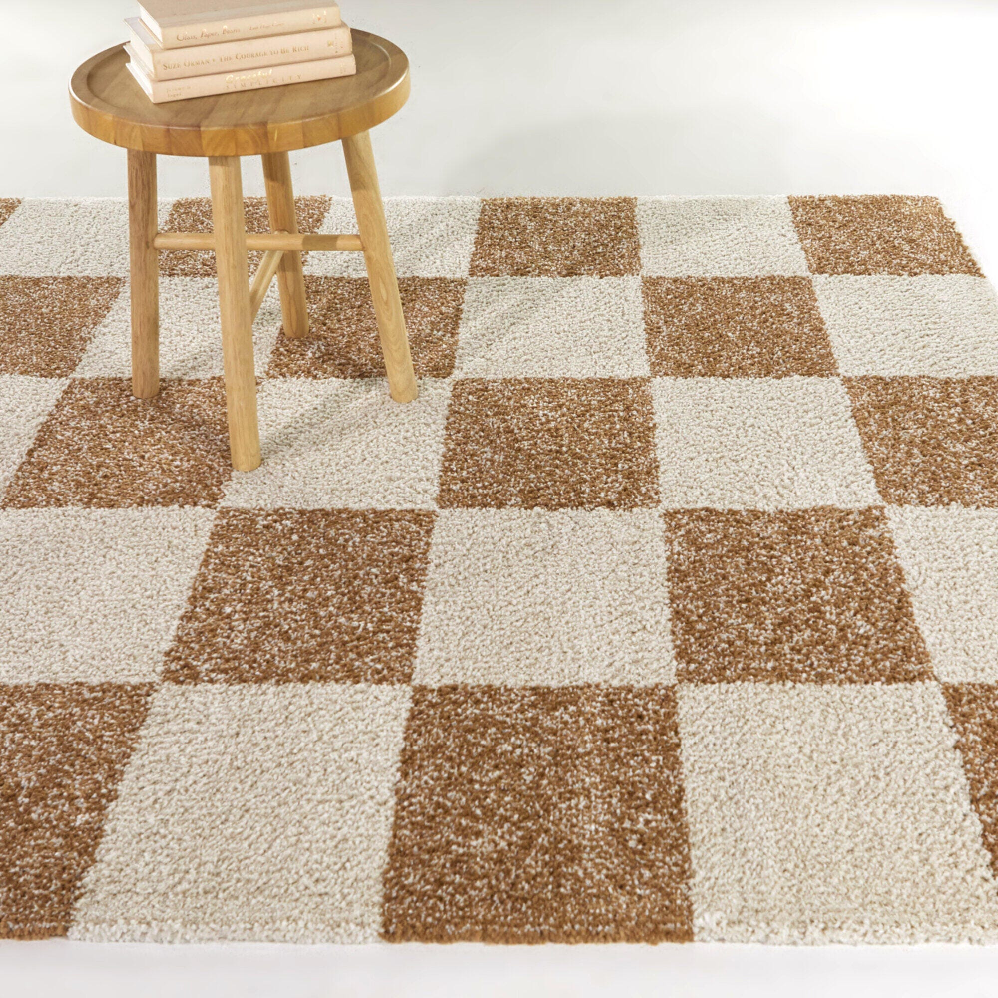 Reinhart Checkered 7' 10" x 10' Area Rug, Brown, rollover