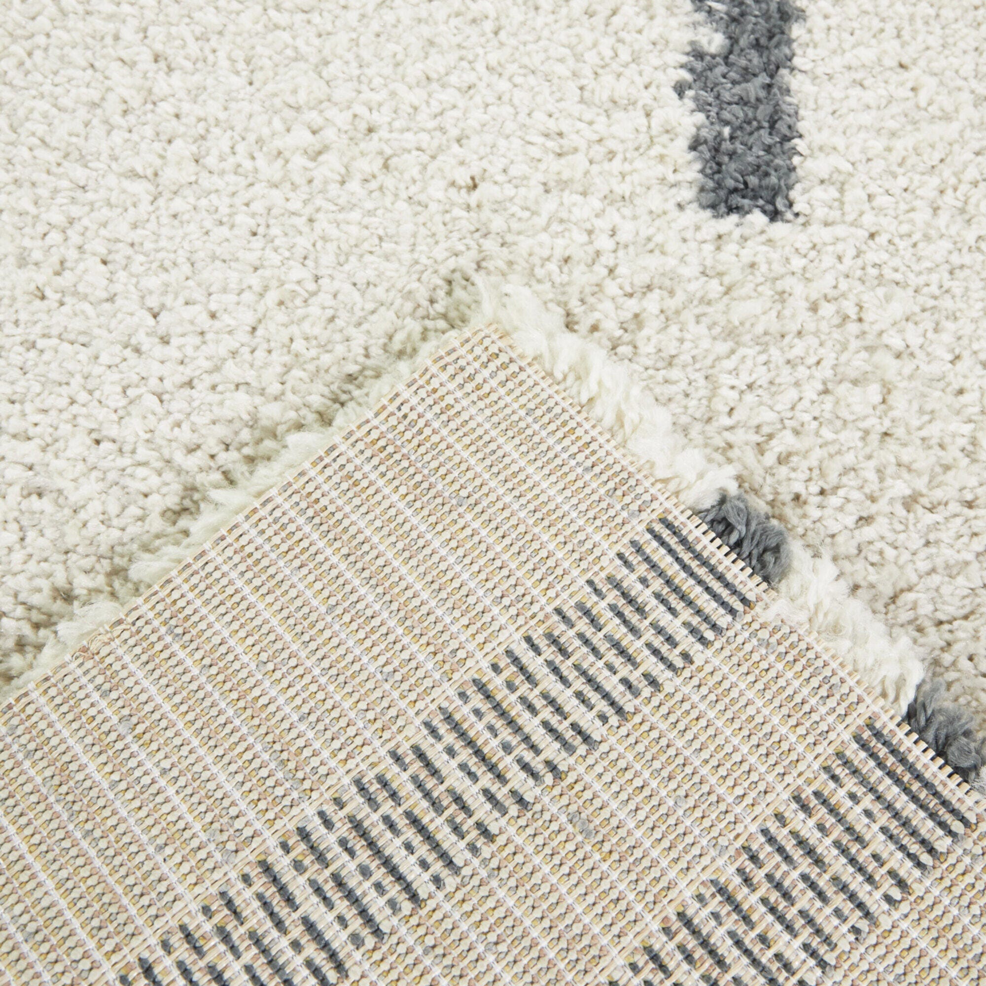 Erin Striped Shag 5' 3" x 7' Area Rug, Gray, large