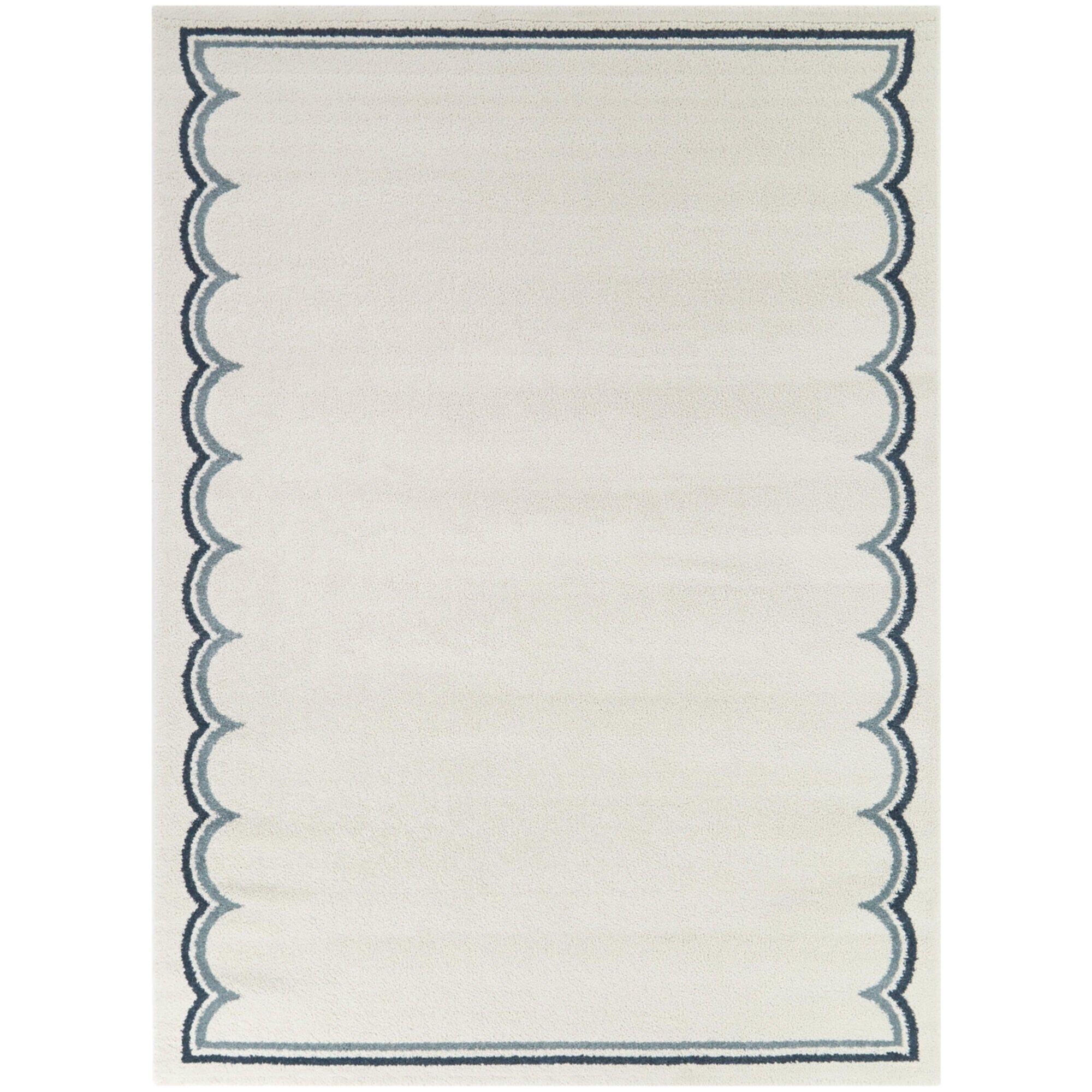 Marinatos Modern Border 5' 3" x 7' Area Rug, Cream, large