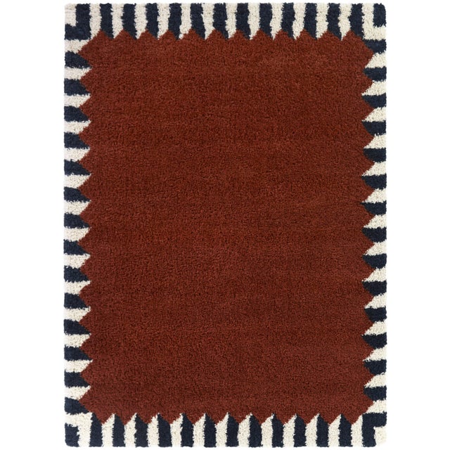 Vasile Border Shag 7' 10" x 10' Area Rug, Rust