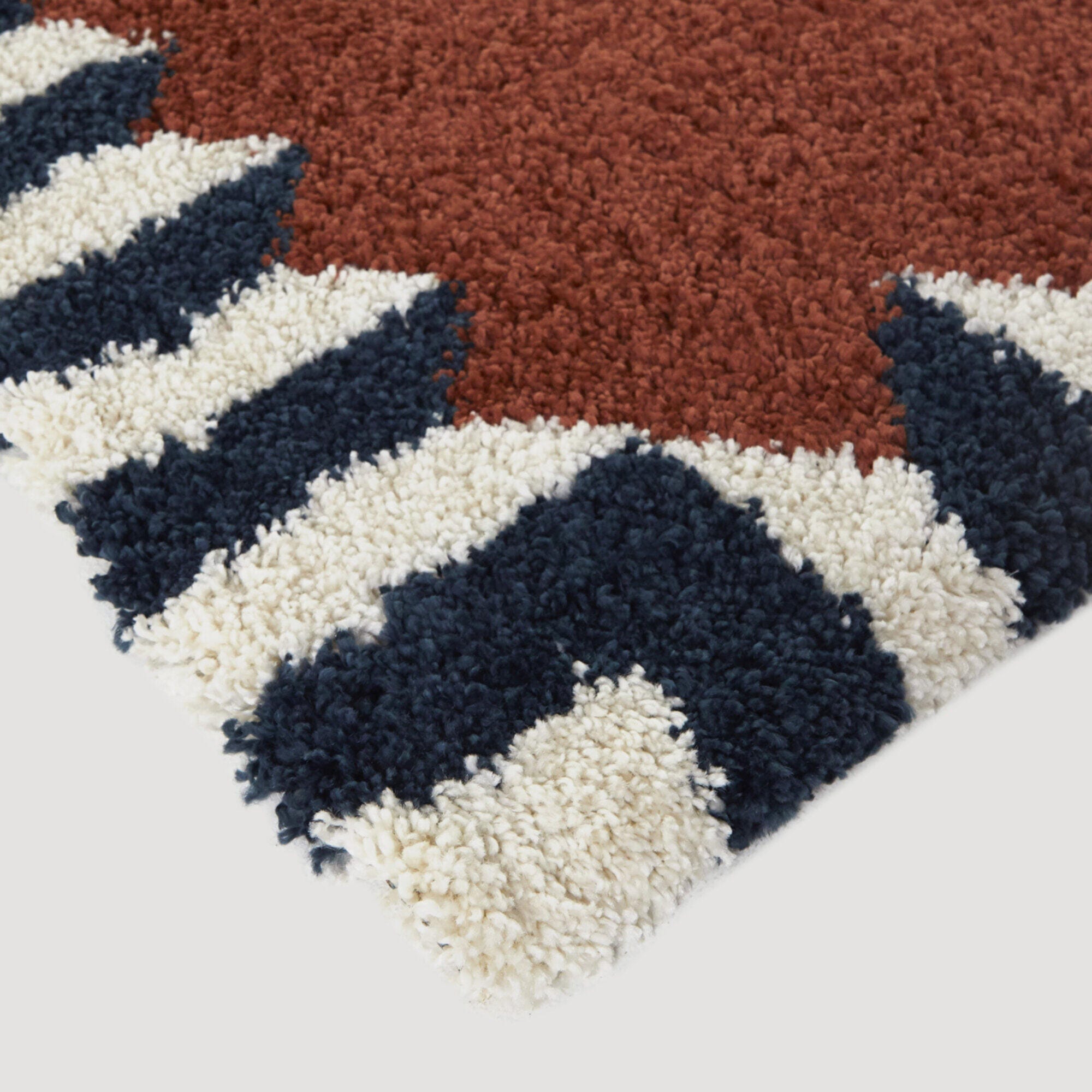 Vasile Border Shag 7' 10" x 10' Area Rug, Rust, large
