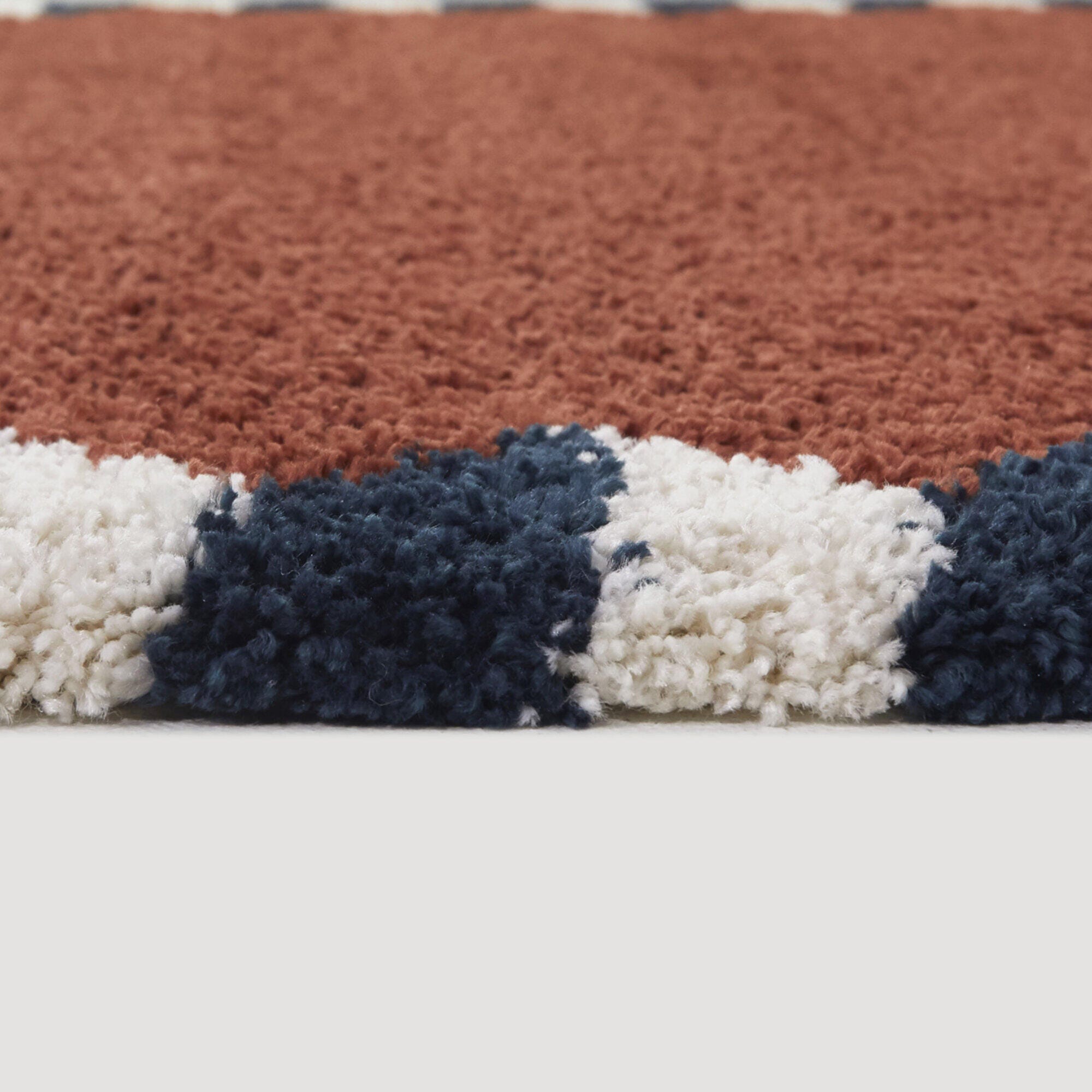 Vasile Border Shag 7' 10" x 10' Area Rug, Rust, large