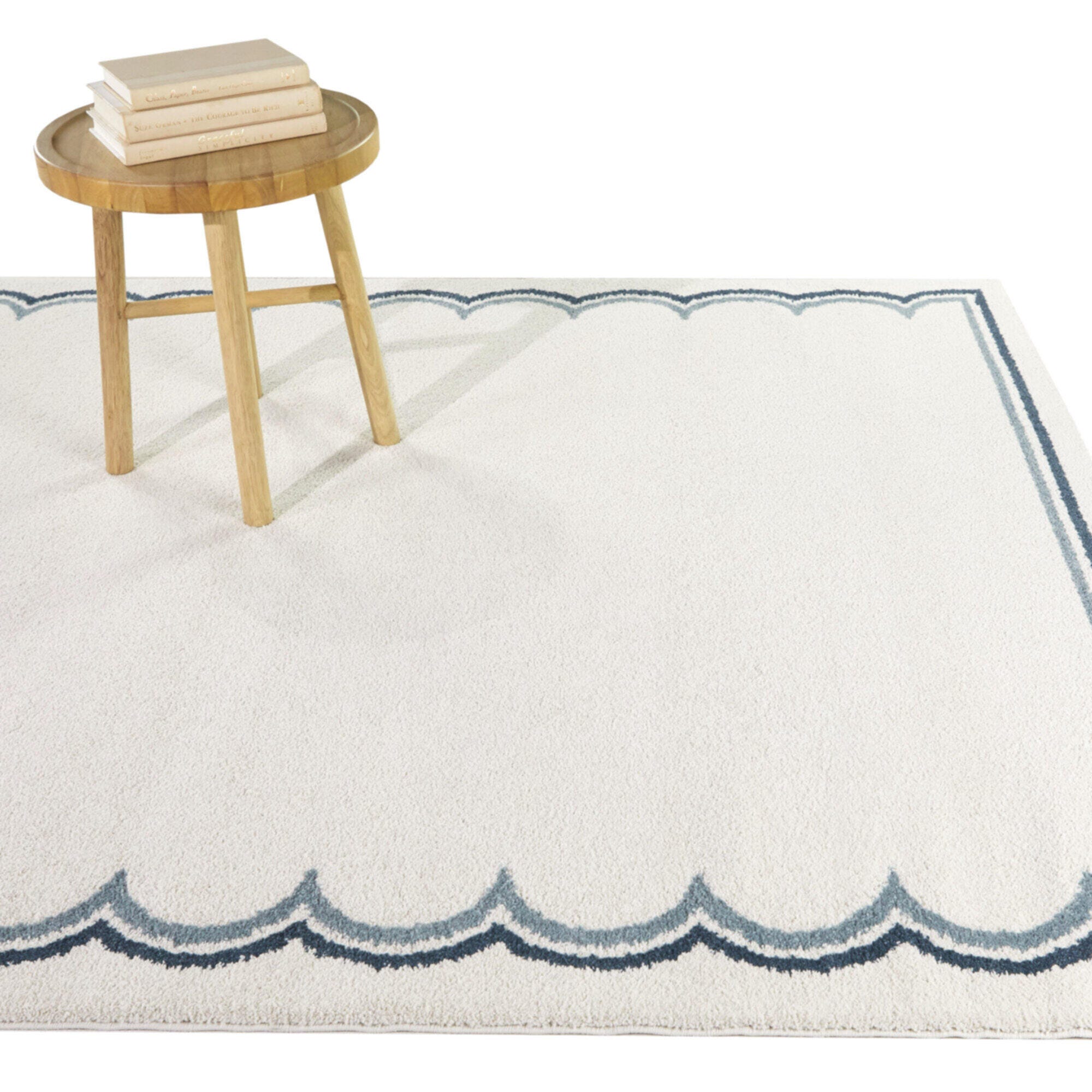 Marinatos Modern Border 7' 10" x 10' Area Rug, Cream, rollover