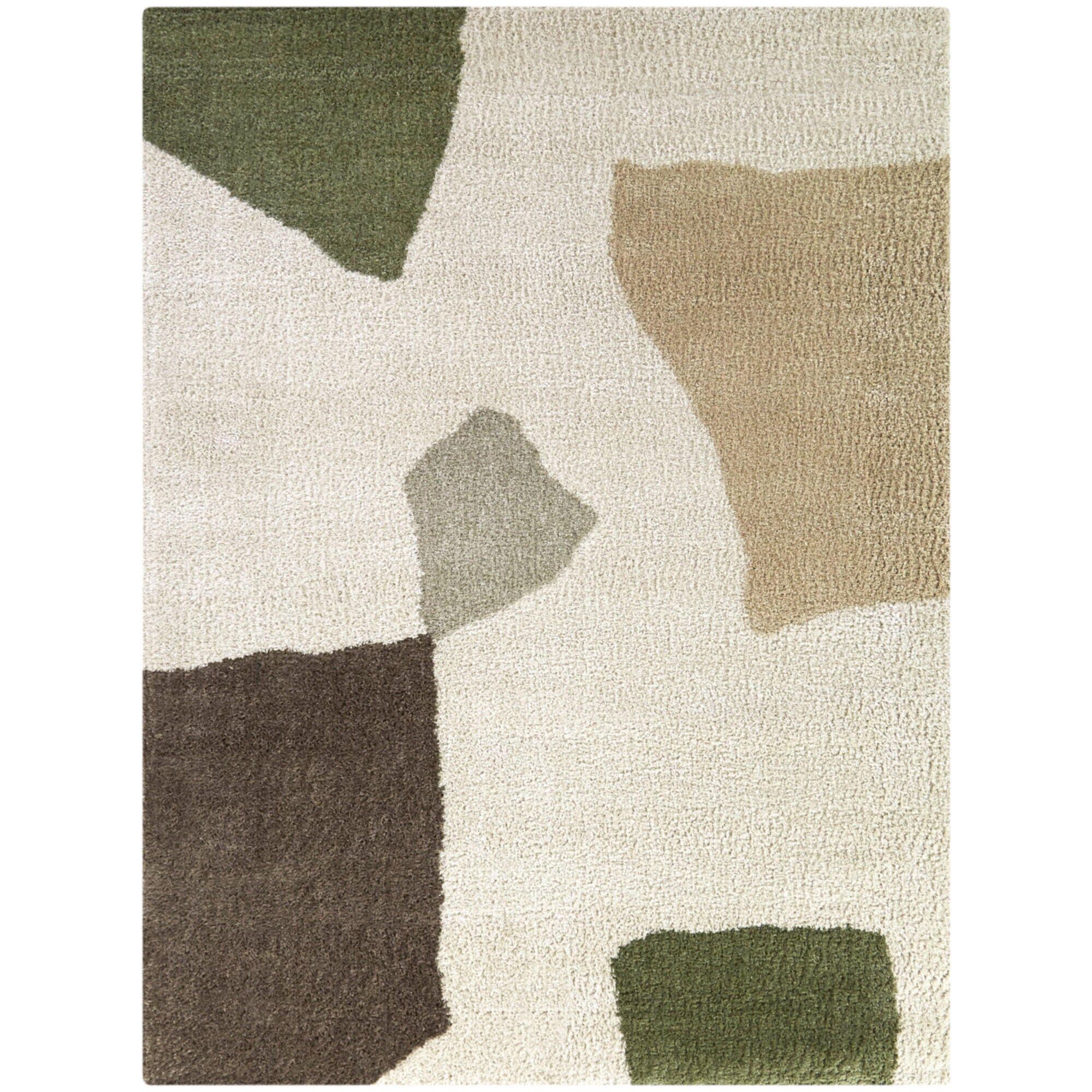 Jeanes Modern Abstract 7' 10" x 10' Area Rug, Cream, large