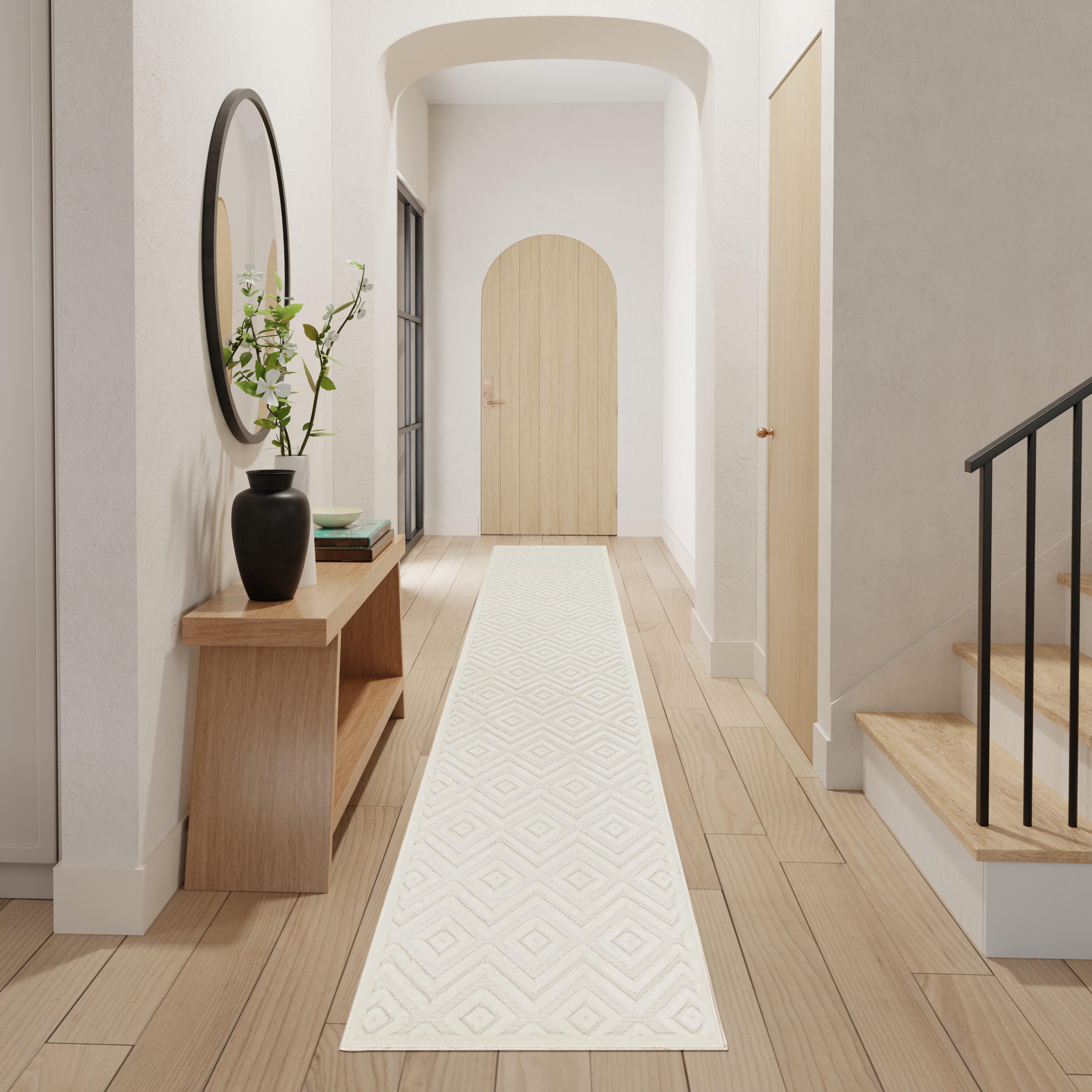 Nourison Home Versa 2' x 10' Runner Rug, Ivory/White, rollover