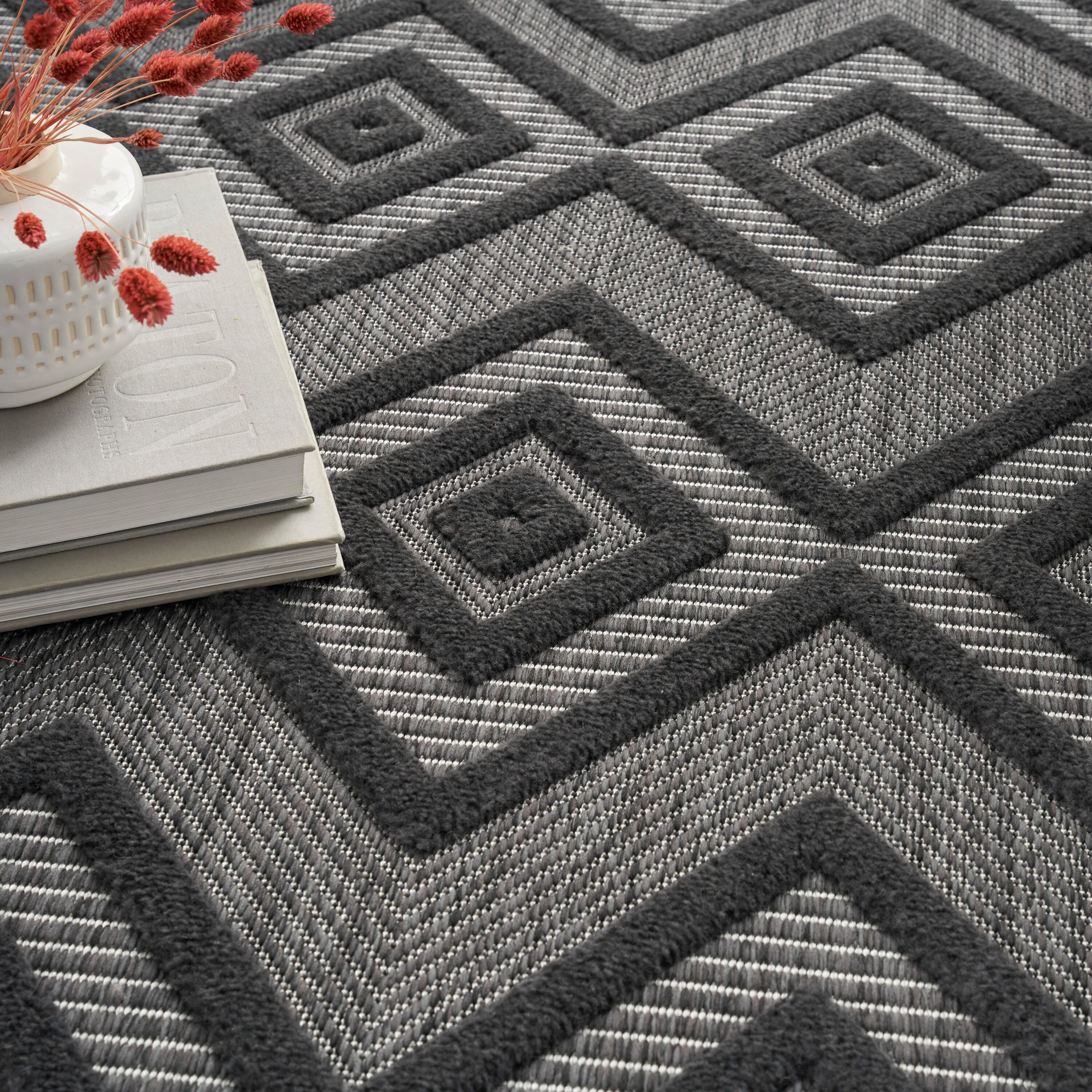 Nourison Home Versa 4' x 6' Area Rug, Charcoal Black, large