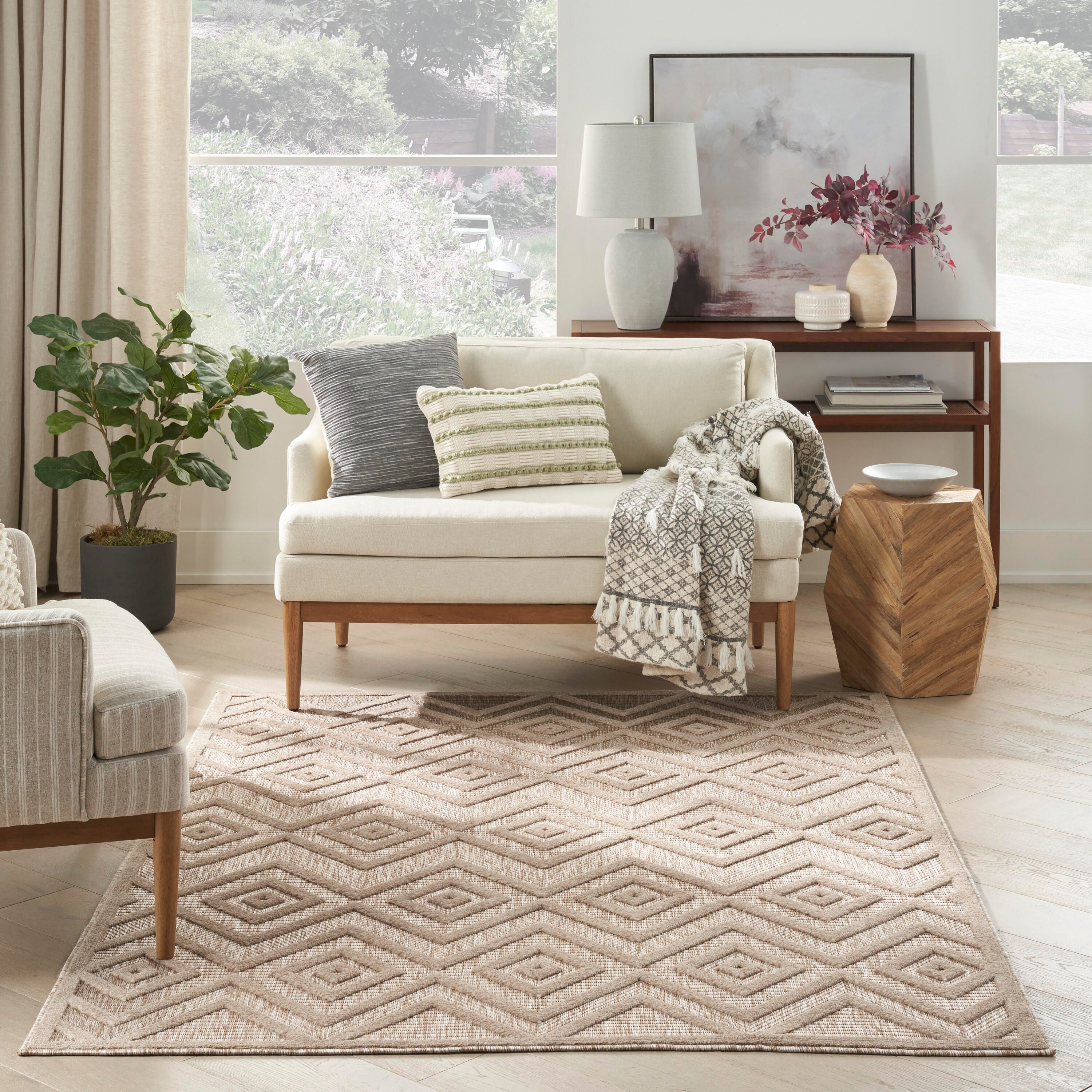 Nourison Home Versa 4' x 6' Area Rug, Natural Beige, large