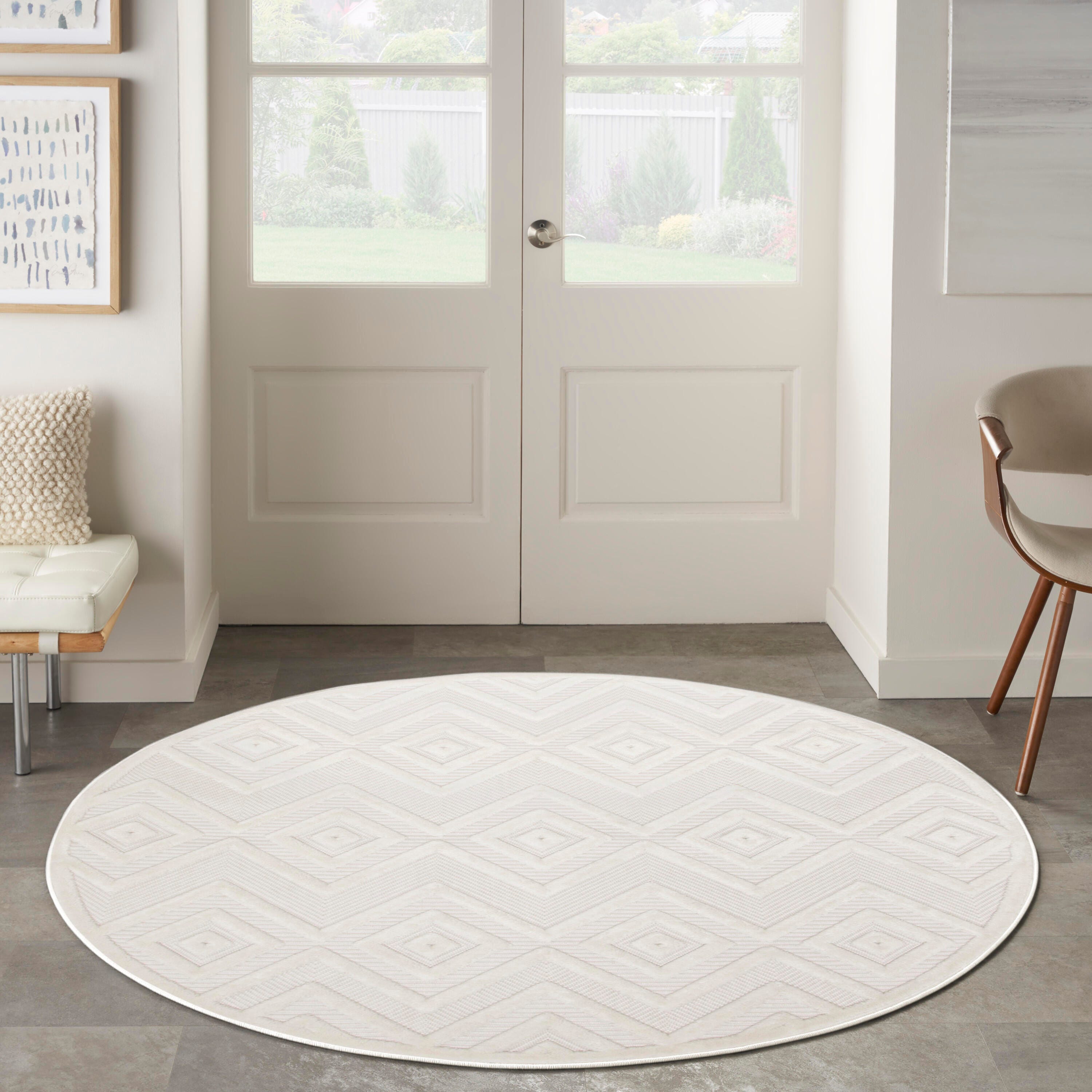 Nourison Home Versa 5' Area Rug, Ivory/White, large
