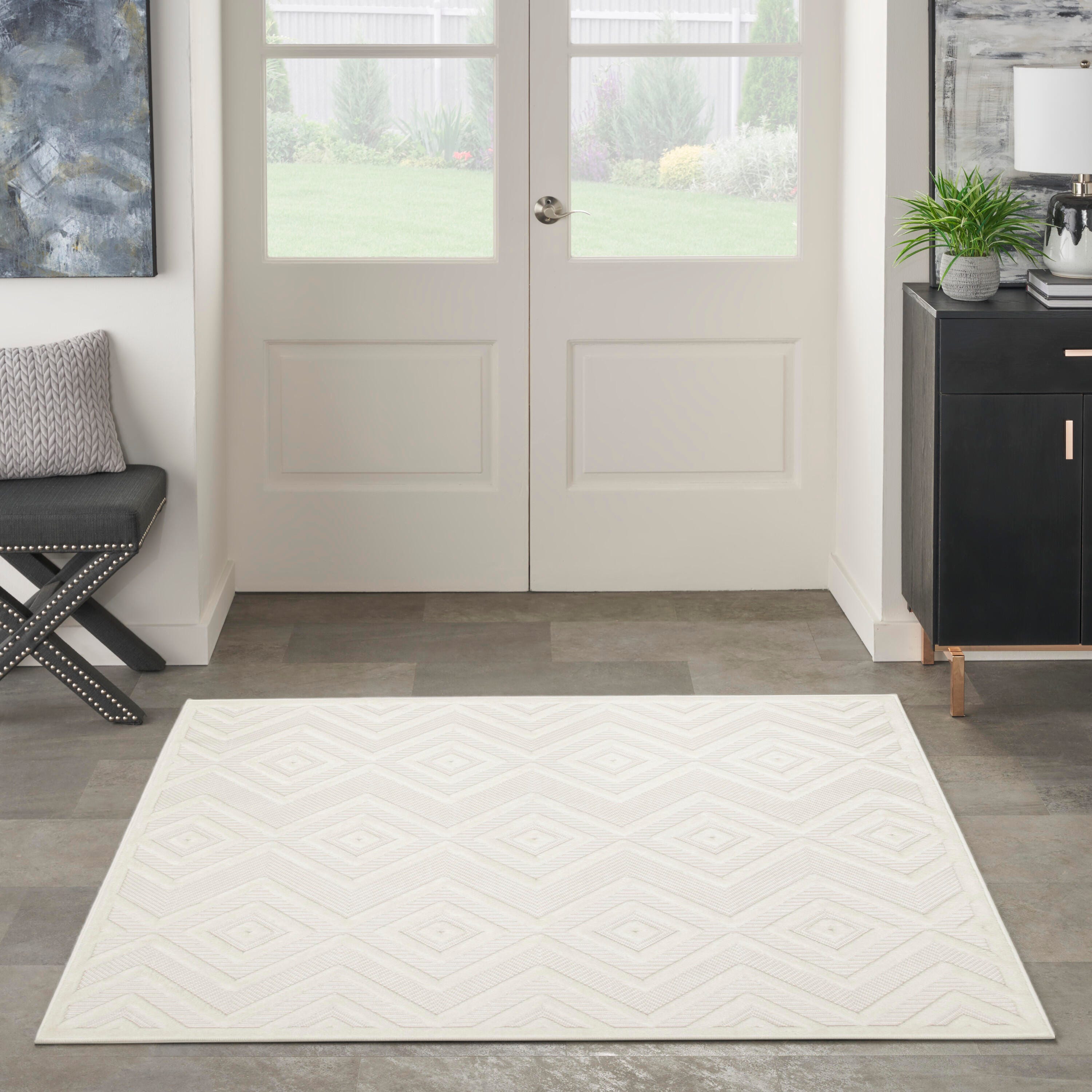 Nourison Home Versa 5' Area Rug, Ivory/White, large