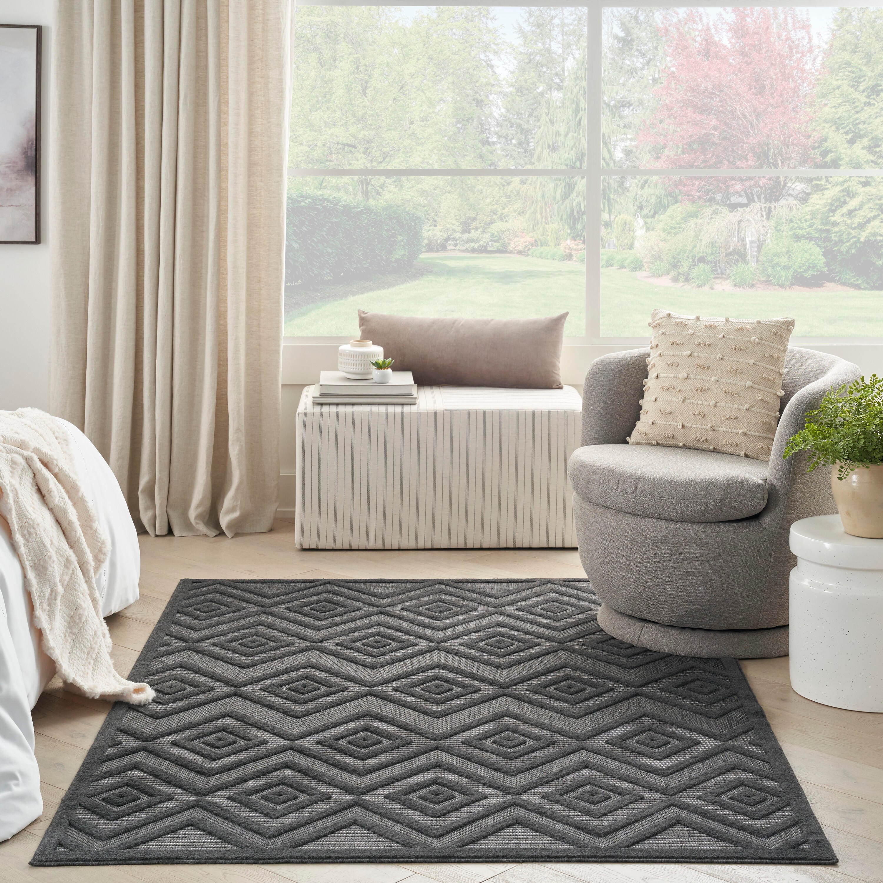Nourison Home Versa 5' x 7' Area Rug, Charcoal Black, large