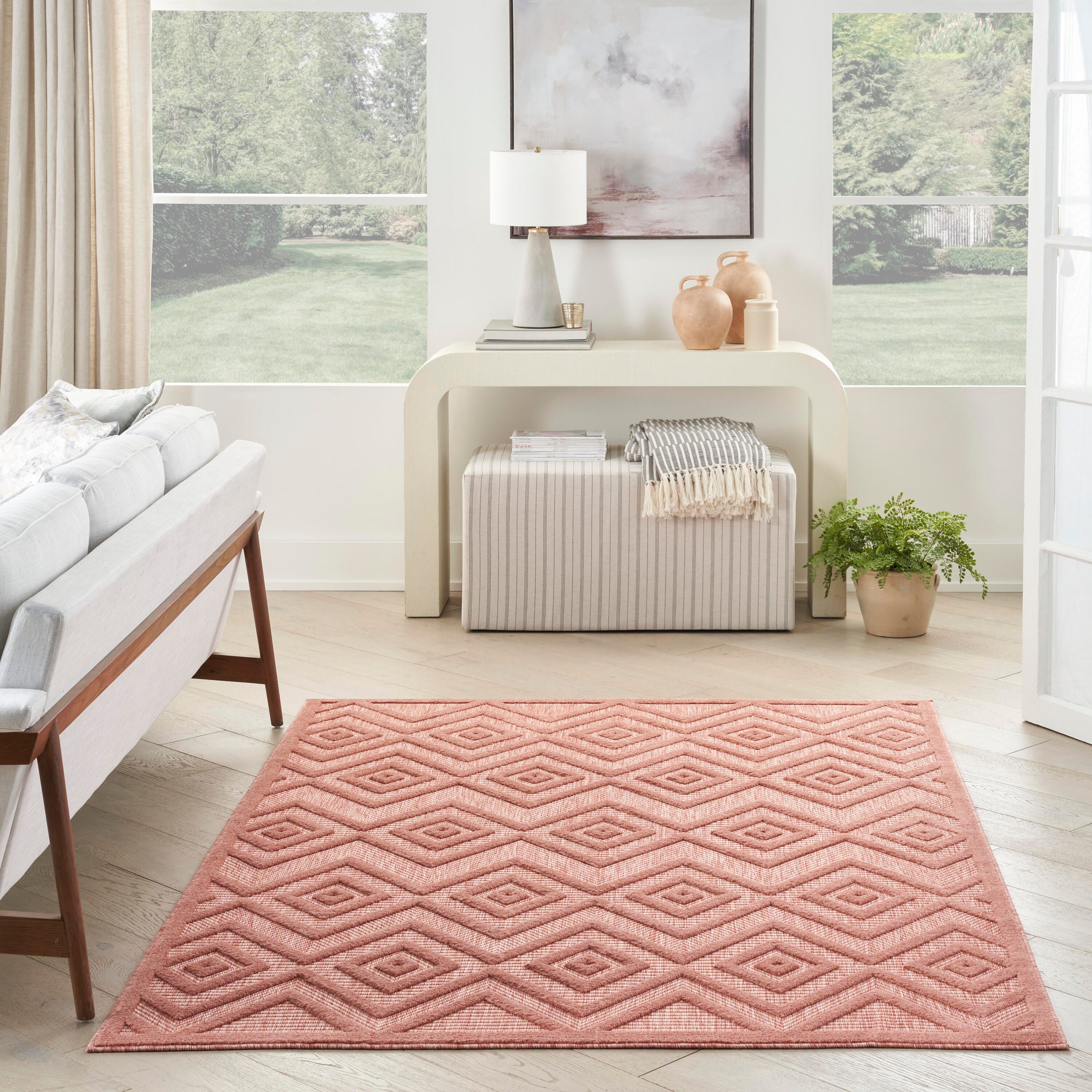 Nourison Home Versa 5' x 7' Area Rug, Coral Orange, large