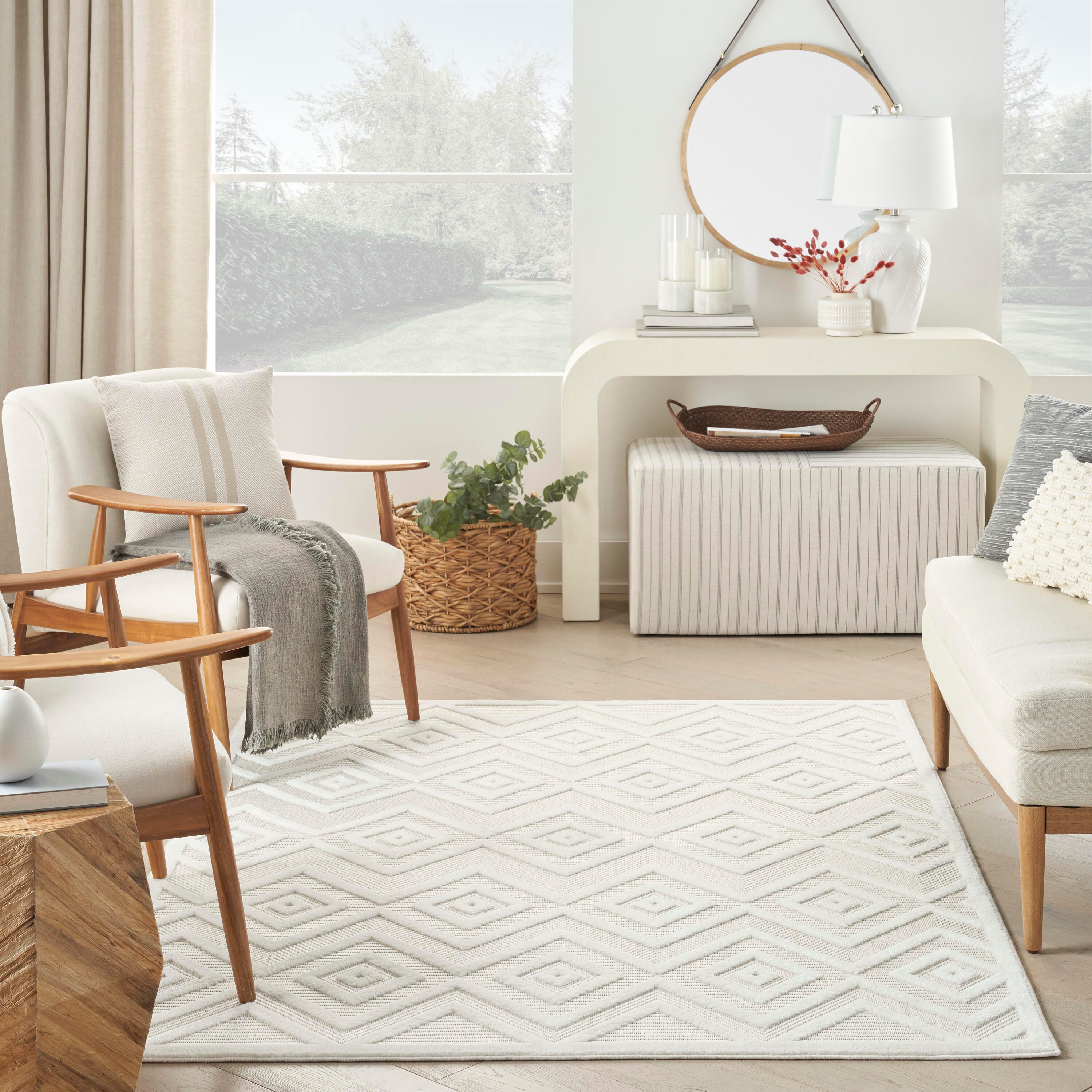 Nourison Home Versa 5' x 7' Area Rug, Ivory/White, large