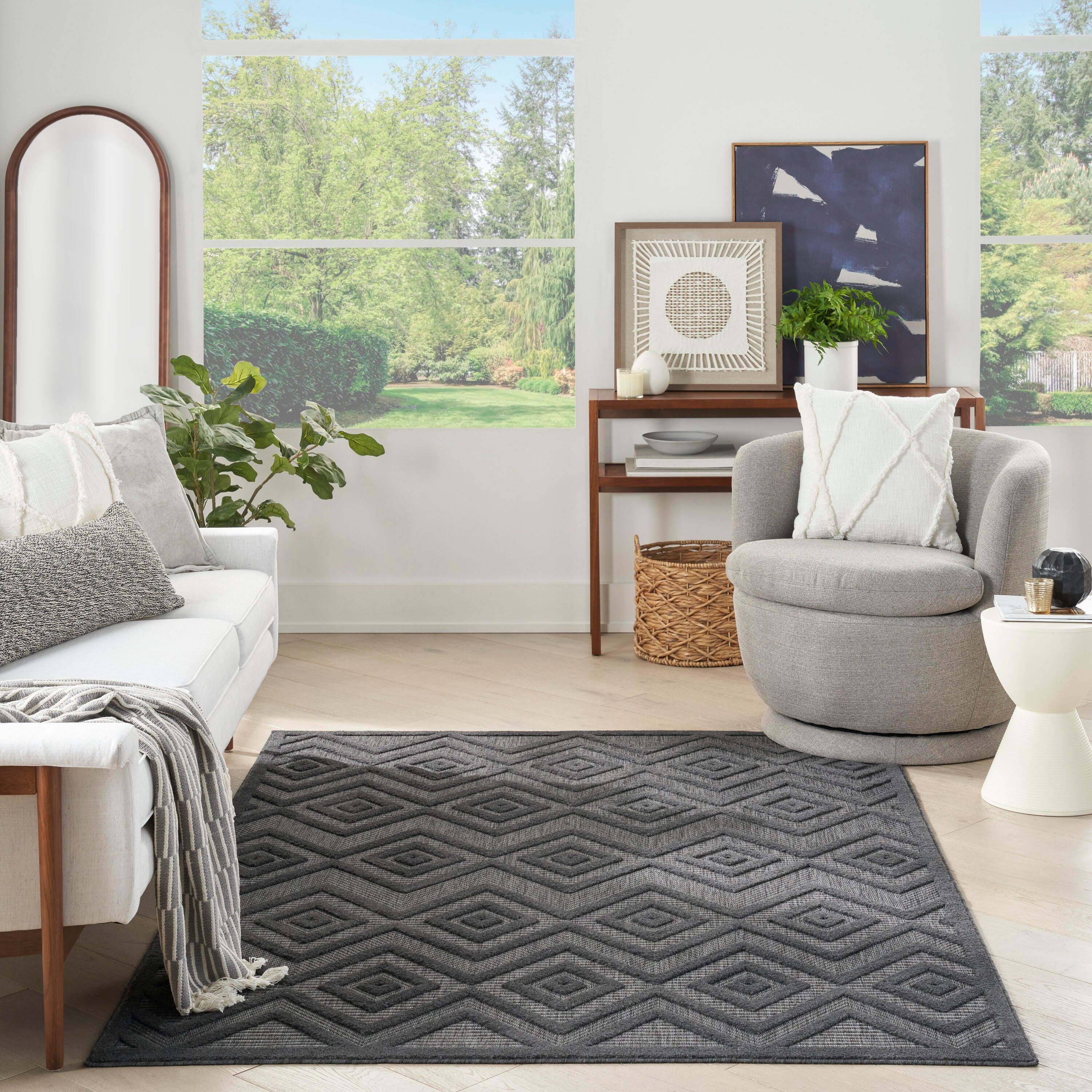 Nourison Home Versa 6' x 9' Area Rug, Charcoal Black, large