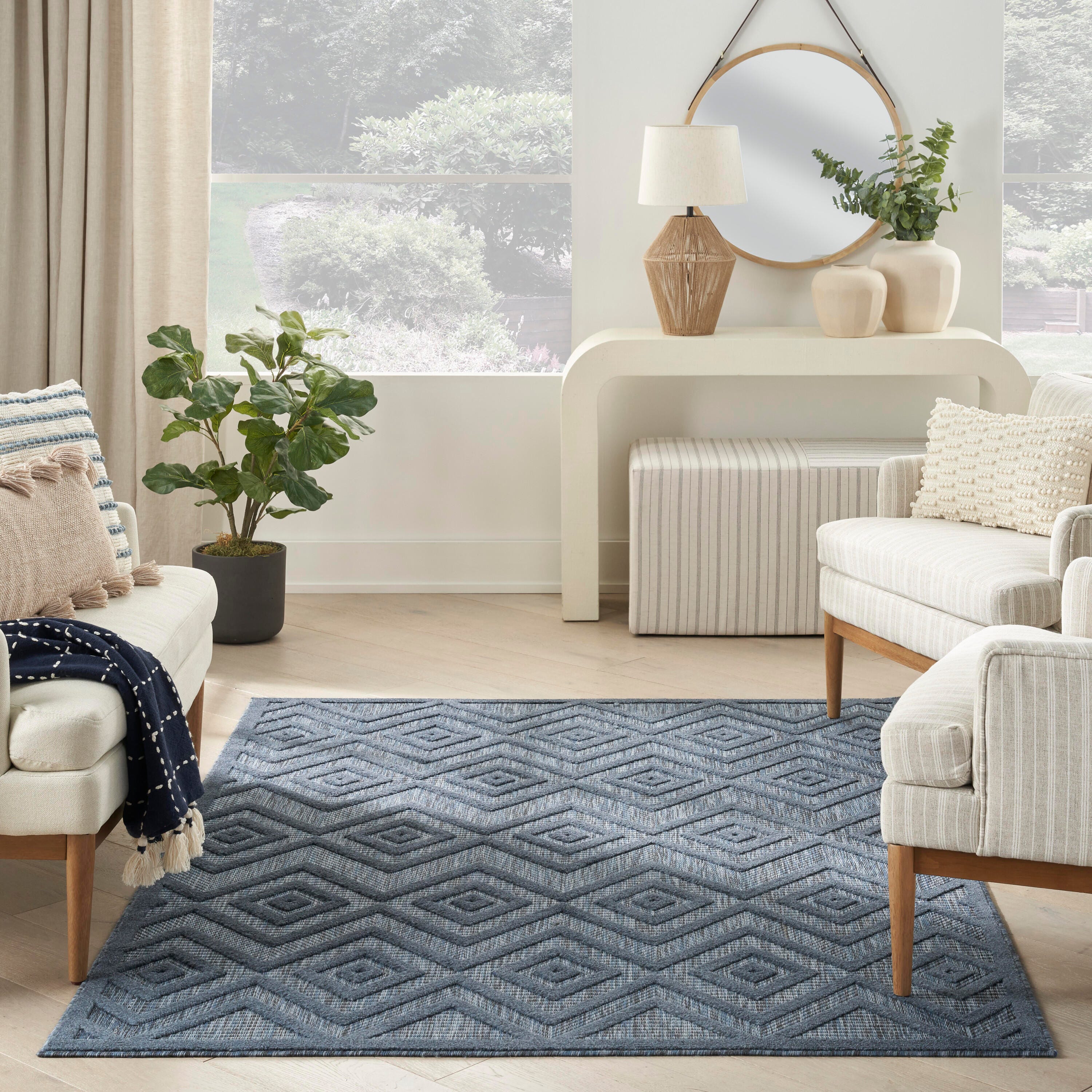 Nourison Home Versa 6' x 9' Area Rug, Navy Blue, large