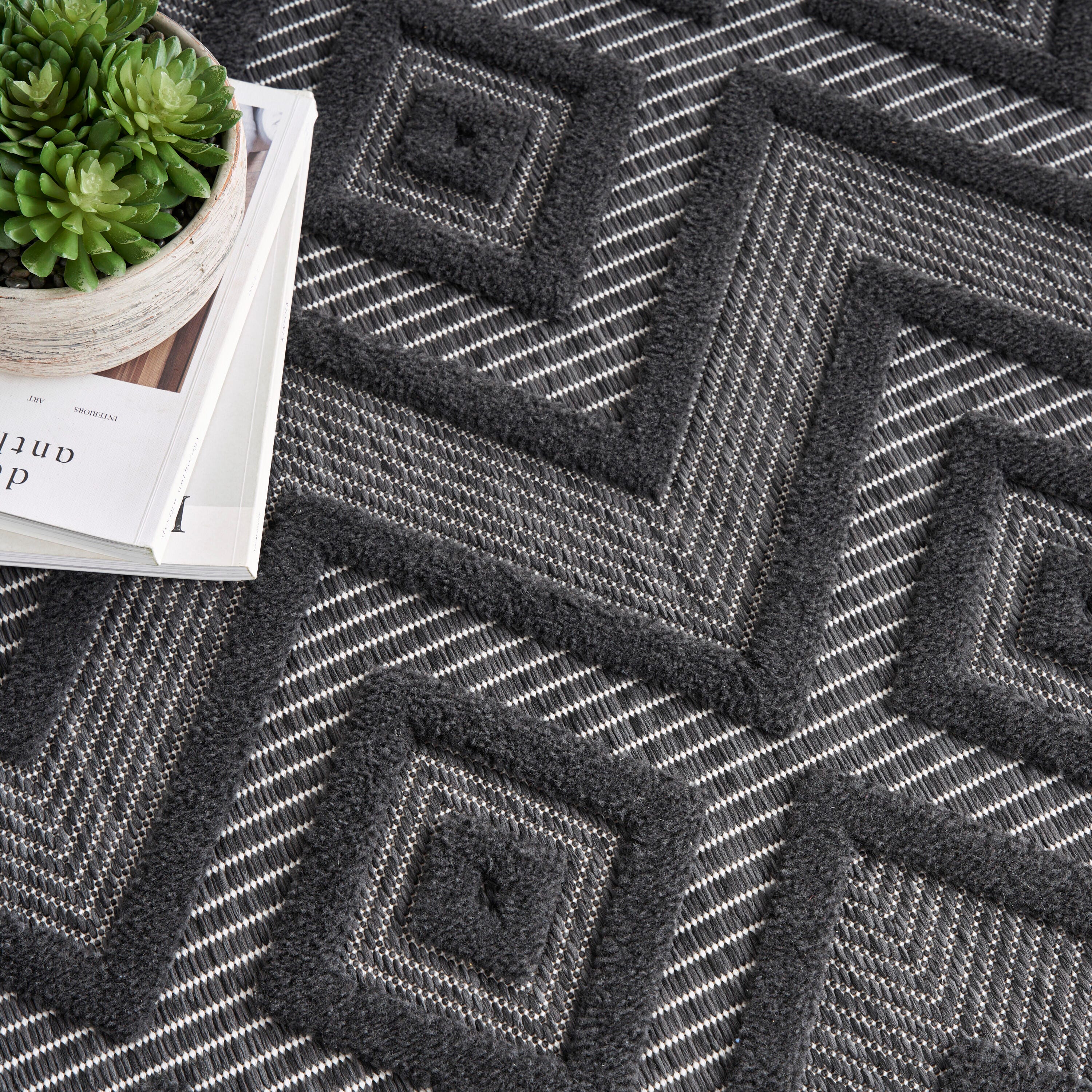 Nourison Home Versa 8' x 10' Area Rug, Charcoal Black, large