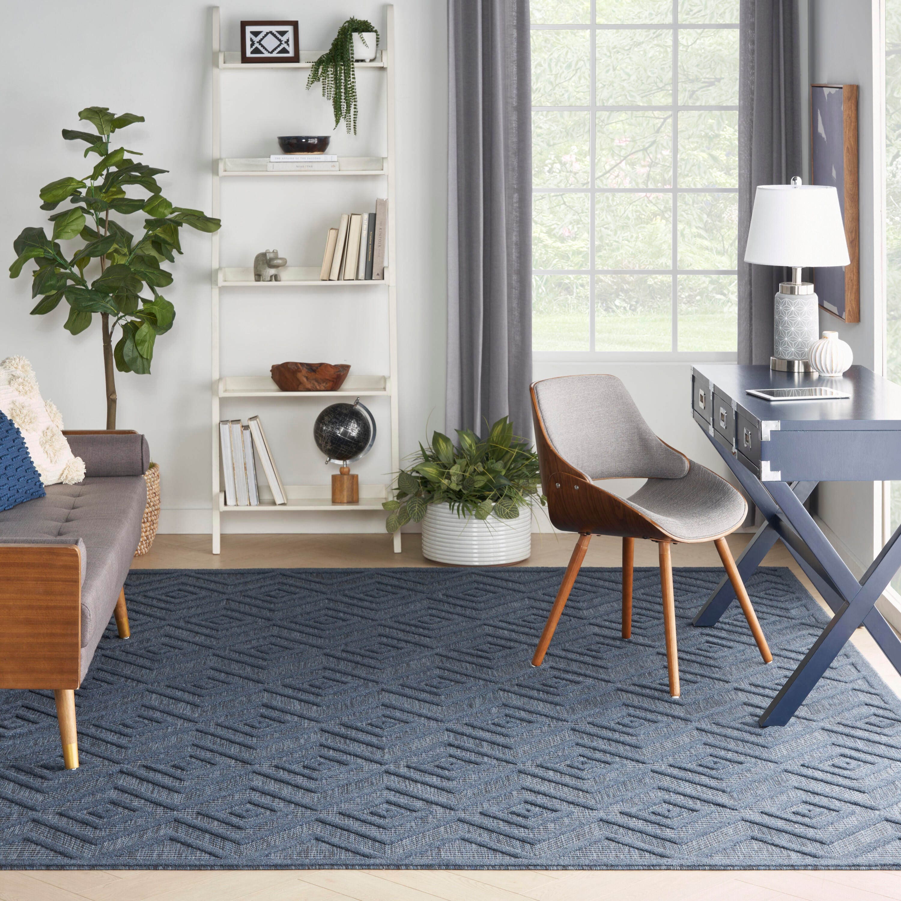 Nourison Home Versa 8' x 10' Area Rug, Navy Blue, large