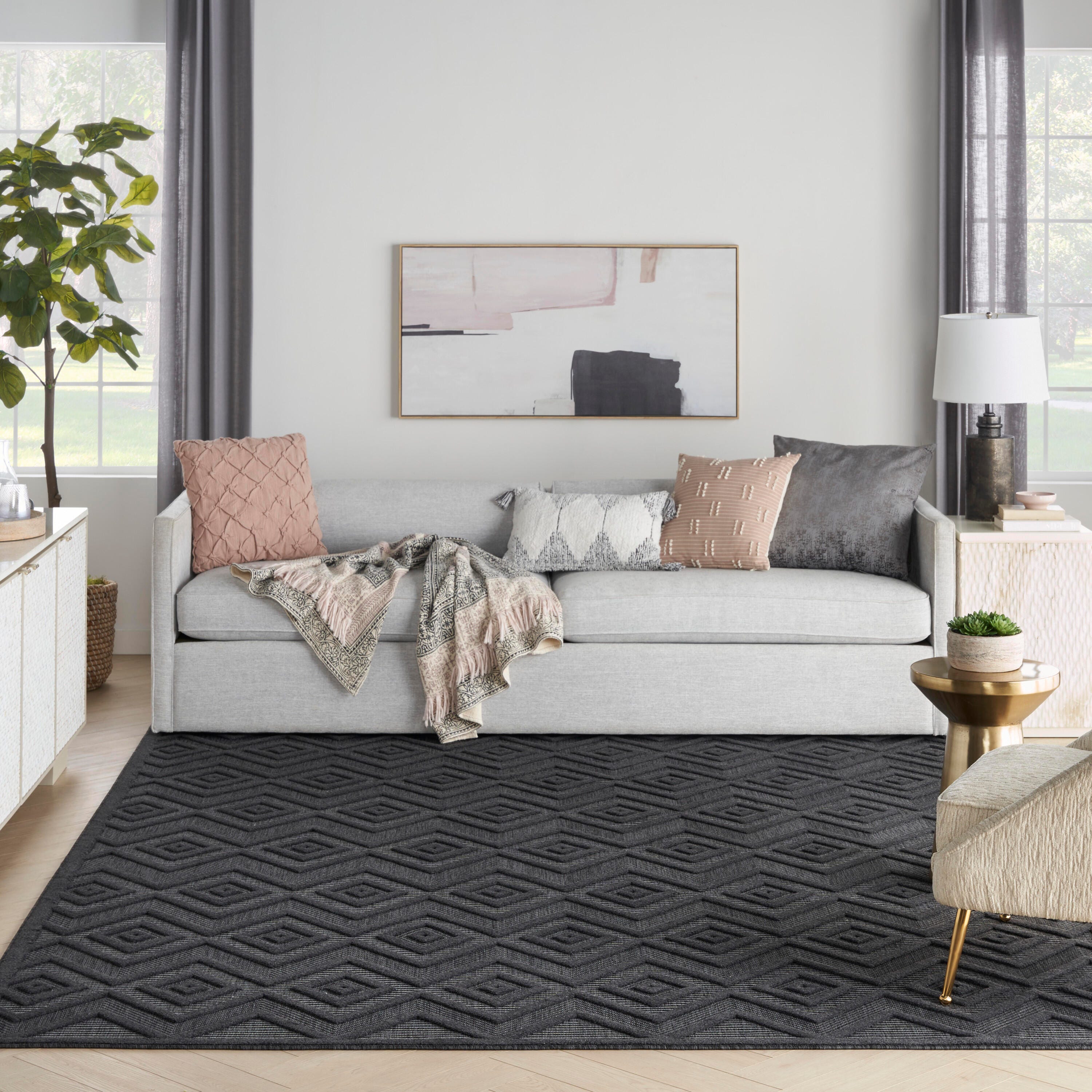 Nourison Home Versa 9' x 12' Area Rug, Charcoal Black, large