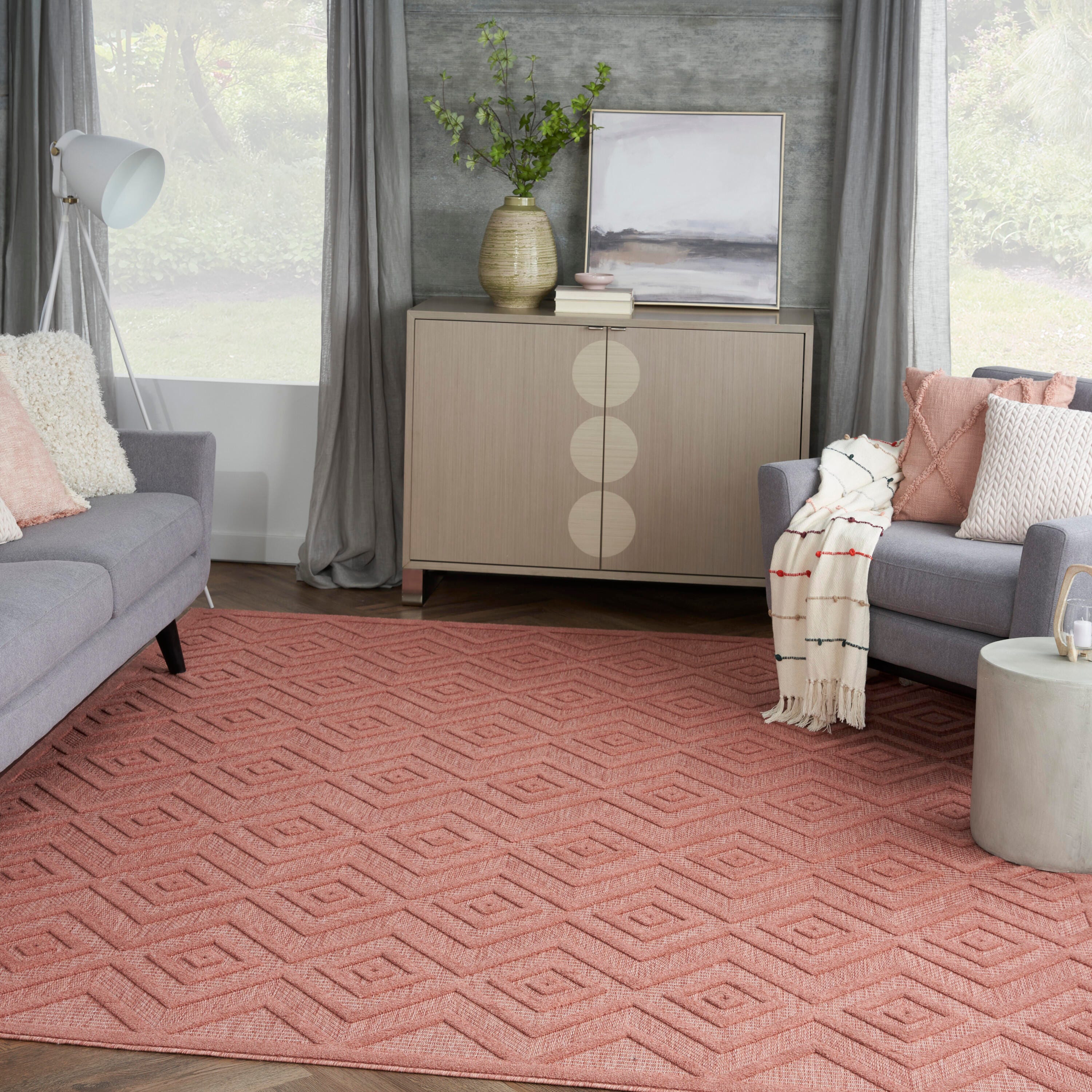 Nourison Home Versa 9' x 12' Area Rug, Coral Orange, large