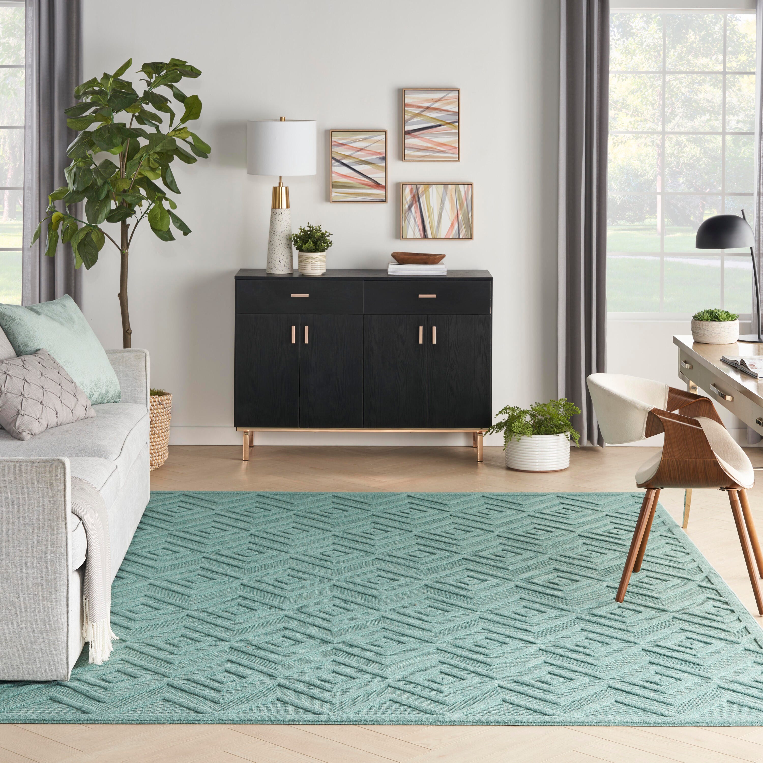 Nourison Home Versa 9' x 12' Area Rug, Aqua/Teal, large
