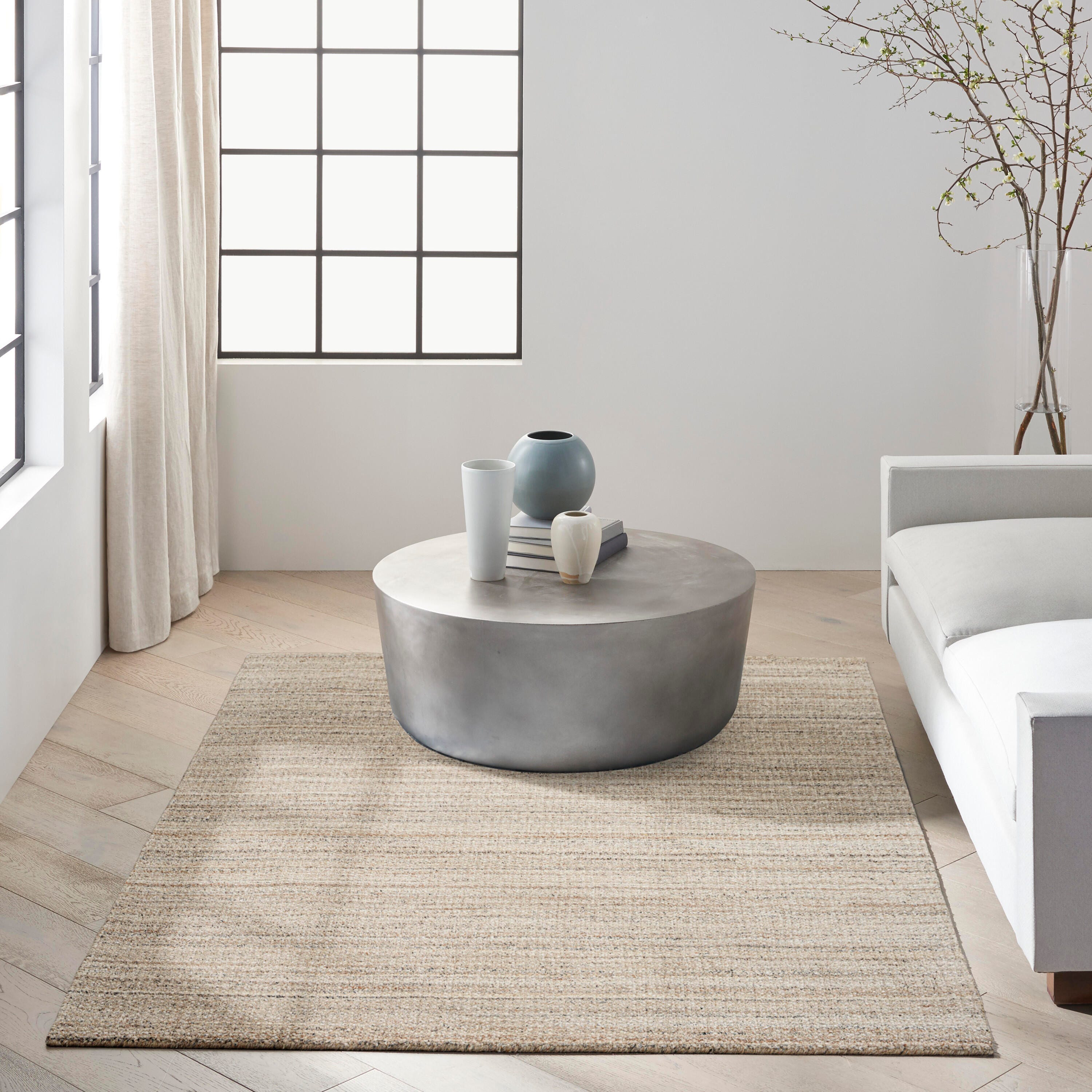 Calvin Klein Abrash 5'3" x 7'3" Area Rug, Ivory/Gray, large