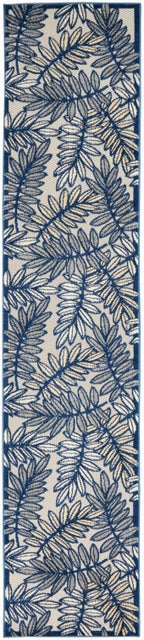 Nourison Home Splash 2'3" X 10' Botanical Pattern Runner, Ivory/Navy
