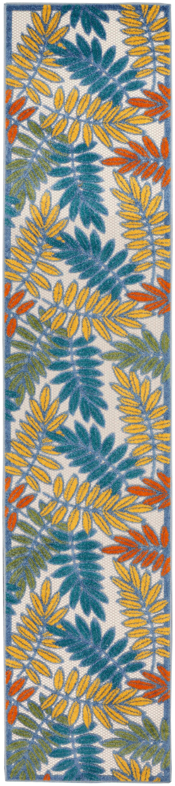 Nourison Home Splash 2'3" X 10' Botanical Pattern Runner, Ivory/Multi, large