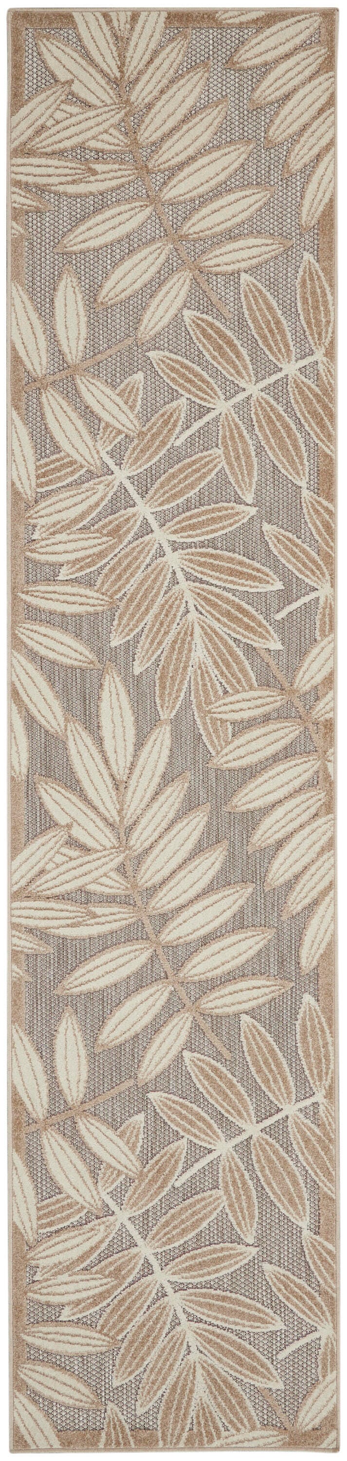 Nourison Home Splash 2'3" X 10' Botanical Pattern Runner, Natural, large