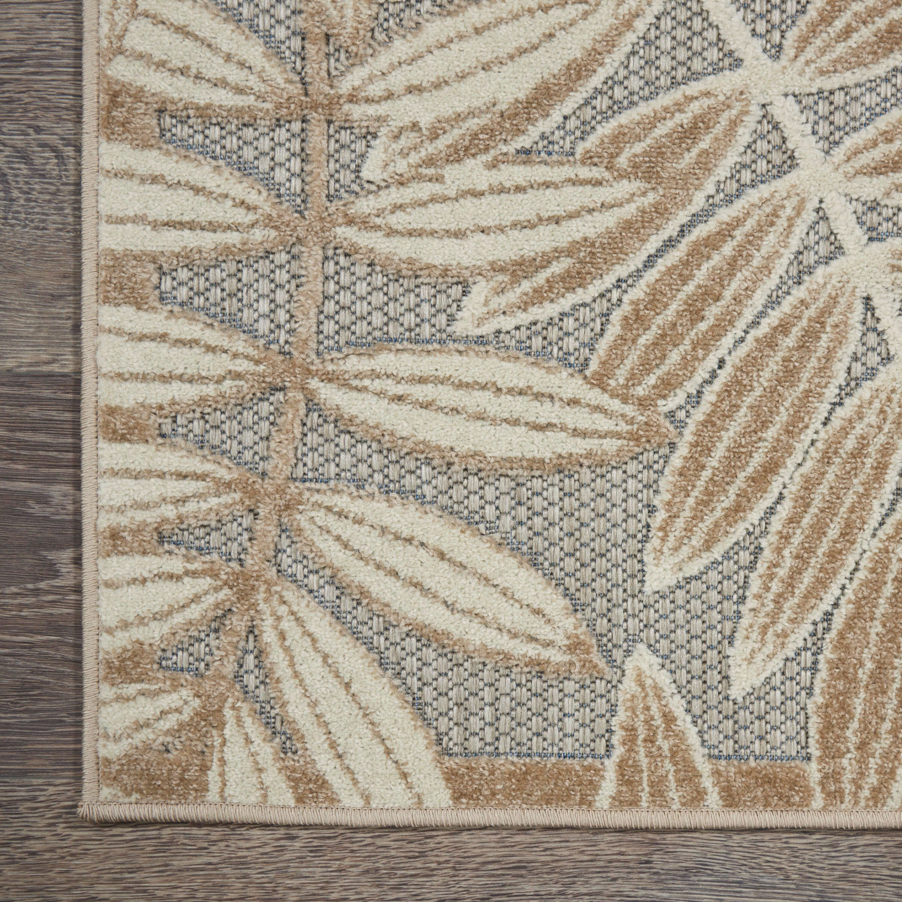 Nourison Home Splash 2'3" X 10' Botanical Pattern Runner, Natural, large