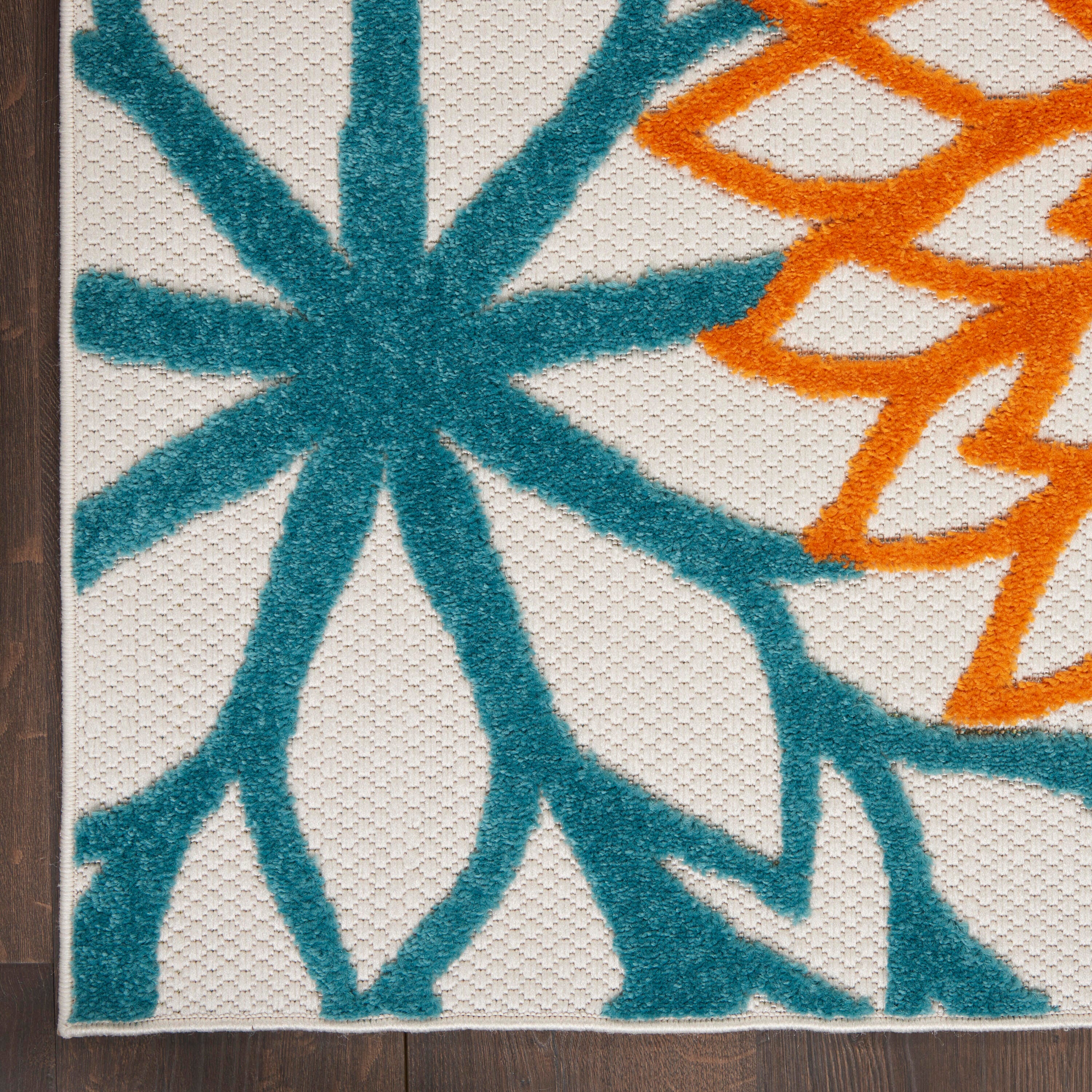 Nourison Home Splash 2'3" X 10' Dahlia Floral Runner, Turquoise/Multi, large